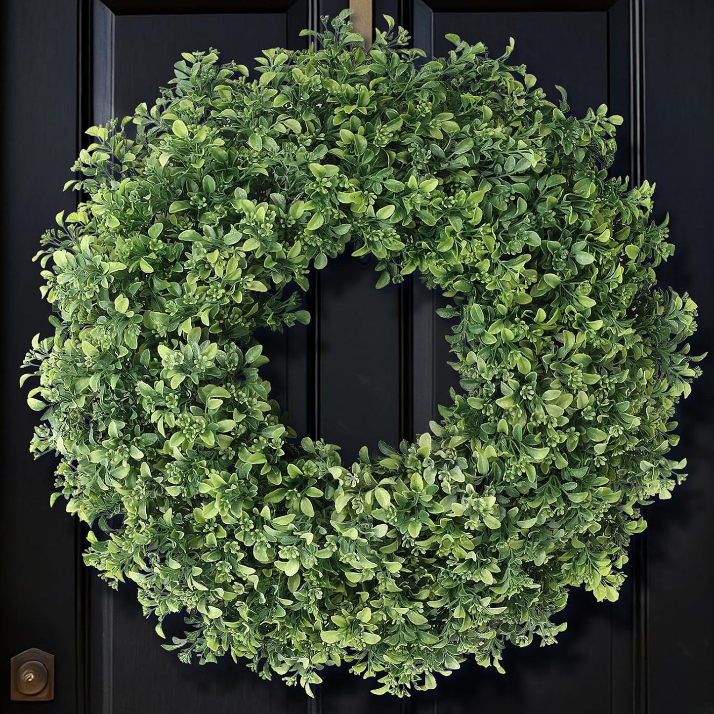 Aglaia Odorata 26" Artificial Boxwood Wreath - Large Faux Eucalyptus Leaves for Year-Round Outdoor Decor