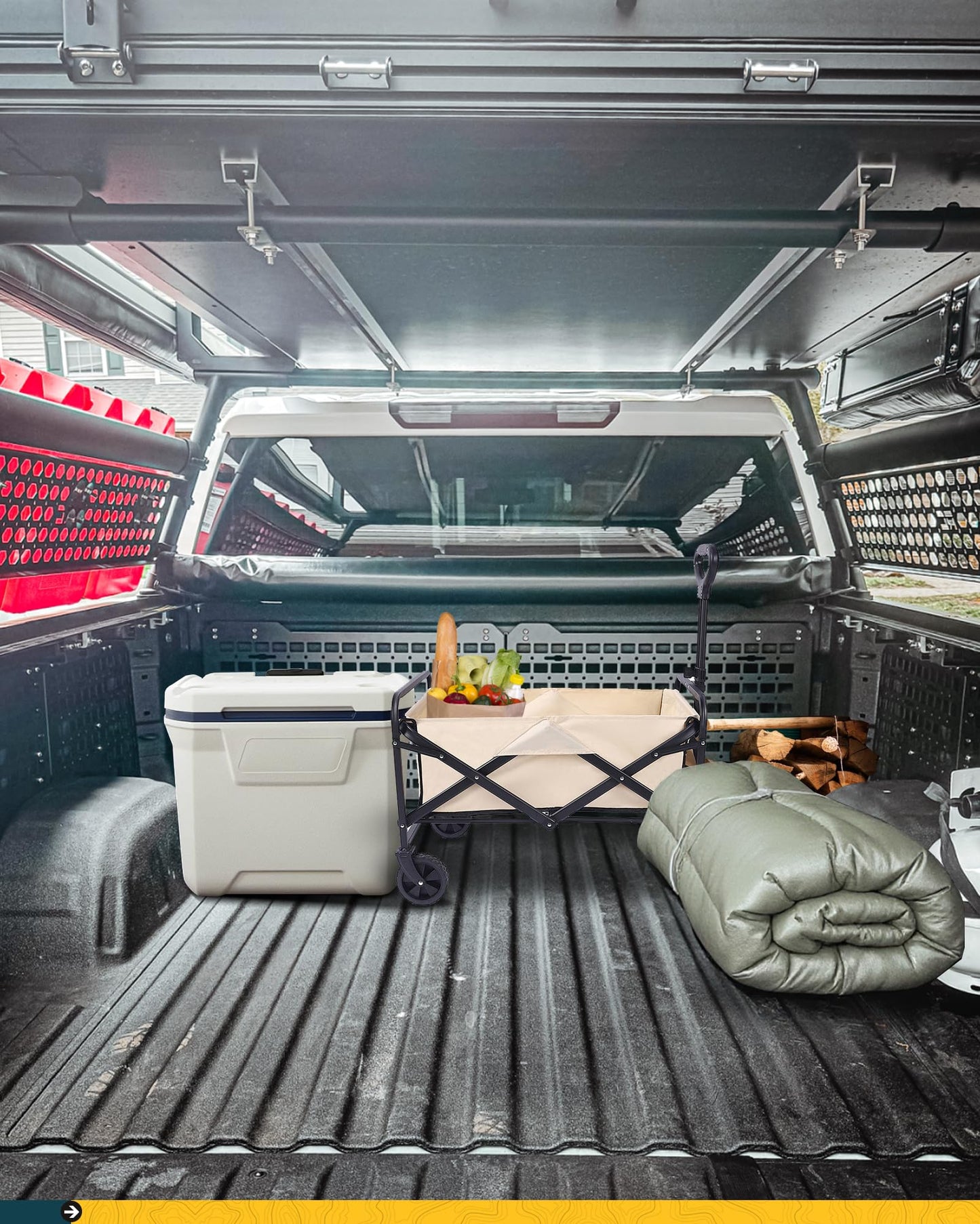 Trumgeta Side Bed MOLLE Panel Fit for 2022-2025 2026 Toyota Tundra 5.5 Feet with Truck Rail Truck Storage Organizer System