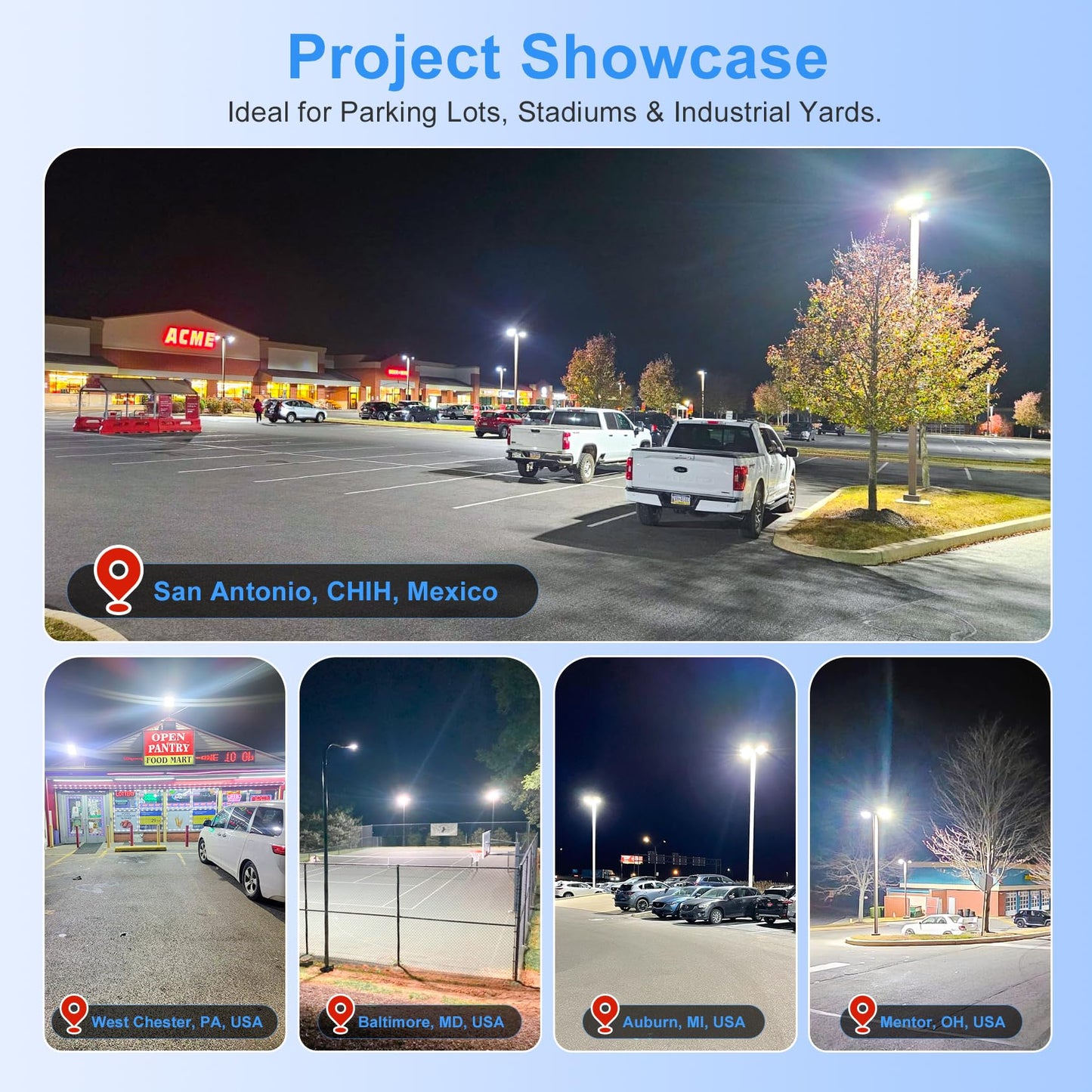 LED Parking Lot Light 200W/160W/120W Adjustable, ETL Listed 30000LM Commercial Shoebox Light 4500K 5000K 5700K Tunable, Area Lights Fixture with Photocell IP65 Waterproof Arm& Slip Fitter Mount