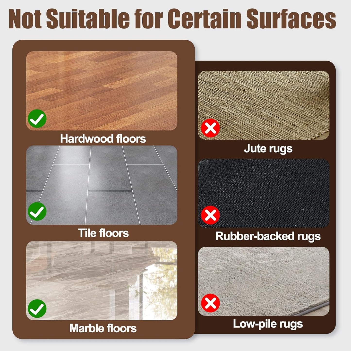 Premium Rug Grippers | 12PCS Anti-Slip Carpet Tape Pads - 3.9 Inch, Prevent Curling & Sliding on Hardwood, Tile & Marble Floors