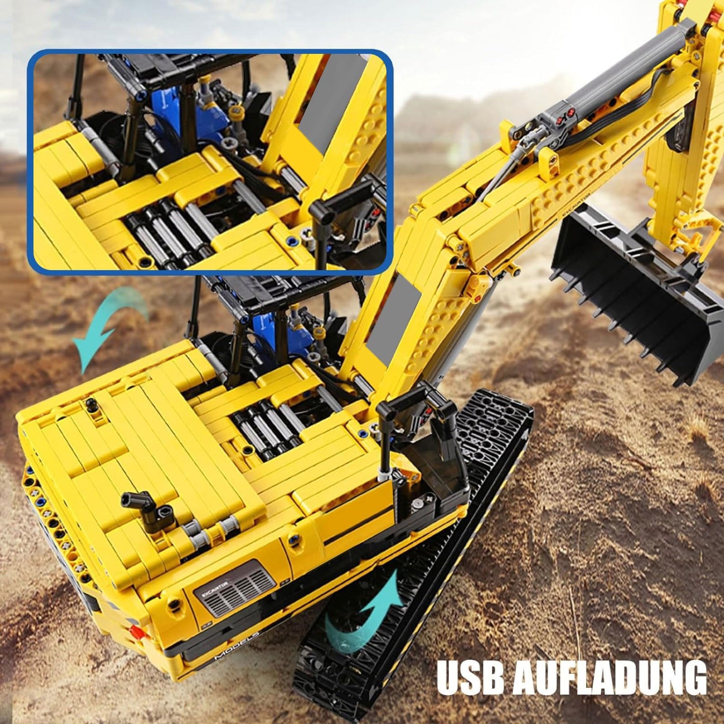 Mould King 13112 RC Excavator Building Set, 1830 Pieces Building Blocks APP Remote Control Truck Construction Vehicles Model with Motor, STEM Engineering Toys for Adult