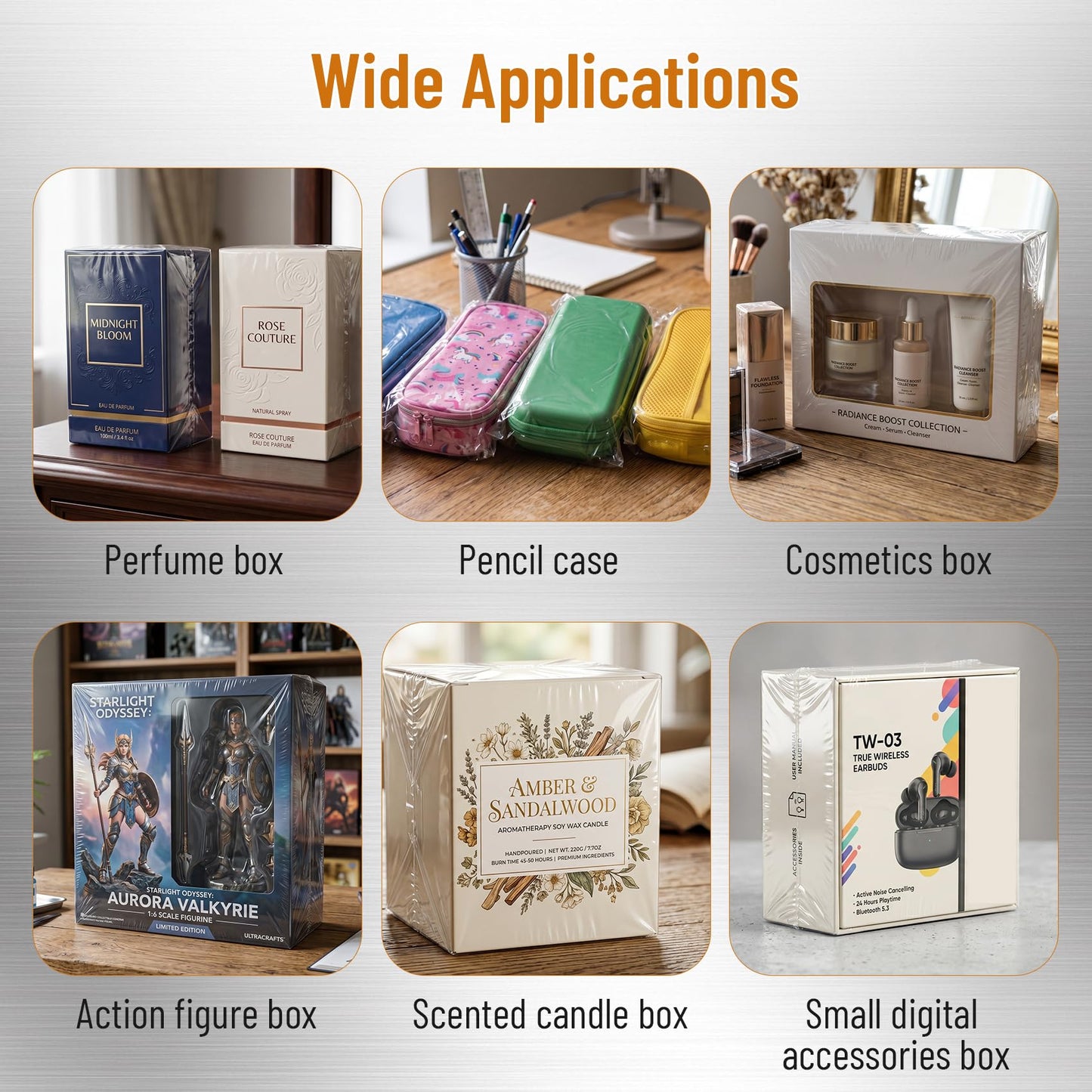 Cellophane Wrapping Machine, Manual Cellophane Overwrapping Machine, Desktop Heating Sealing Machine with PID Temperature Control for BOPP/PVC Film Used on Perfume, Cosmetics, and Action Figure Boxes