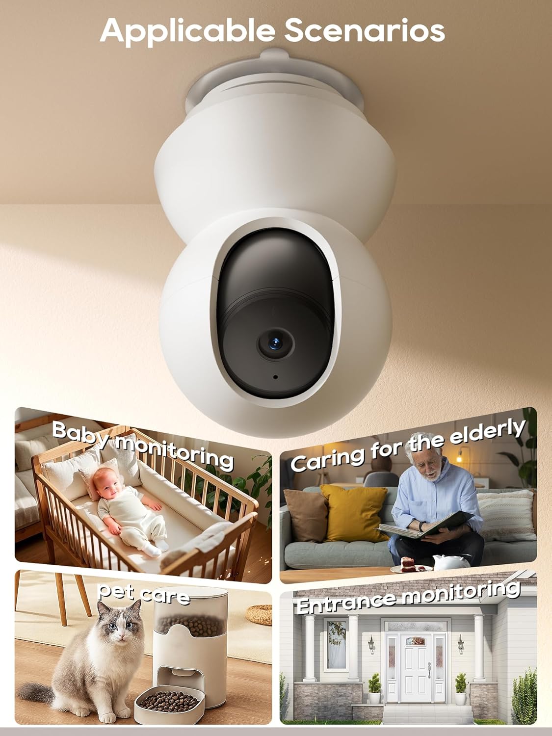 SAPESEHE C200/C210/C220/C230 1/4 Security Wall Mount for Ring Camera & Baby Monitor Mount, Suitable for Tapo and All
