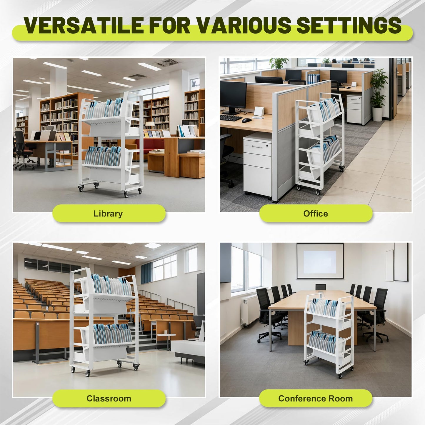 Hymula 32-Device Mobile Charging Cart for Laptops, Tablets, iPads & Chromebooks – Open Design with Removable Slots, Cable Management, Easy Access Storage for Schools & Offices