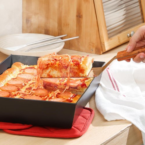 Blue Steel Detroit Pizza Pan - Non-Stick & BPA-Free | Heat-Resistant Up to 800°F - 14x10 Deep Dish Pan