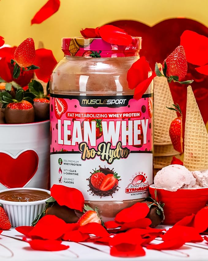 Musclesport Lean Whey Revolution??Protein Powder - Whey Protein Isolate - Low Calorie, Low Carb, Low Fat, Incredible Flavors - 25g Protein per Scoop (2LB, Strawberry)