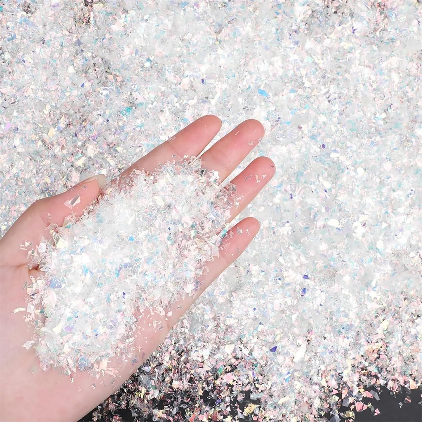 Skiennix Fake Snow Decoration - Sparkly White Artificial Snowflakes for Christmas | 50g Glitter Powder