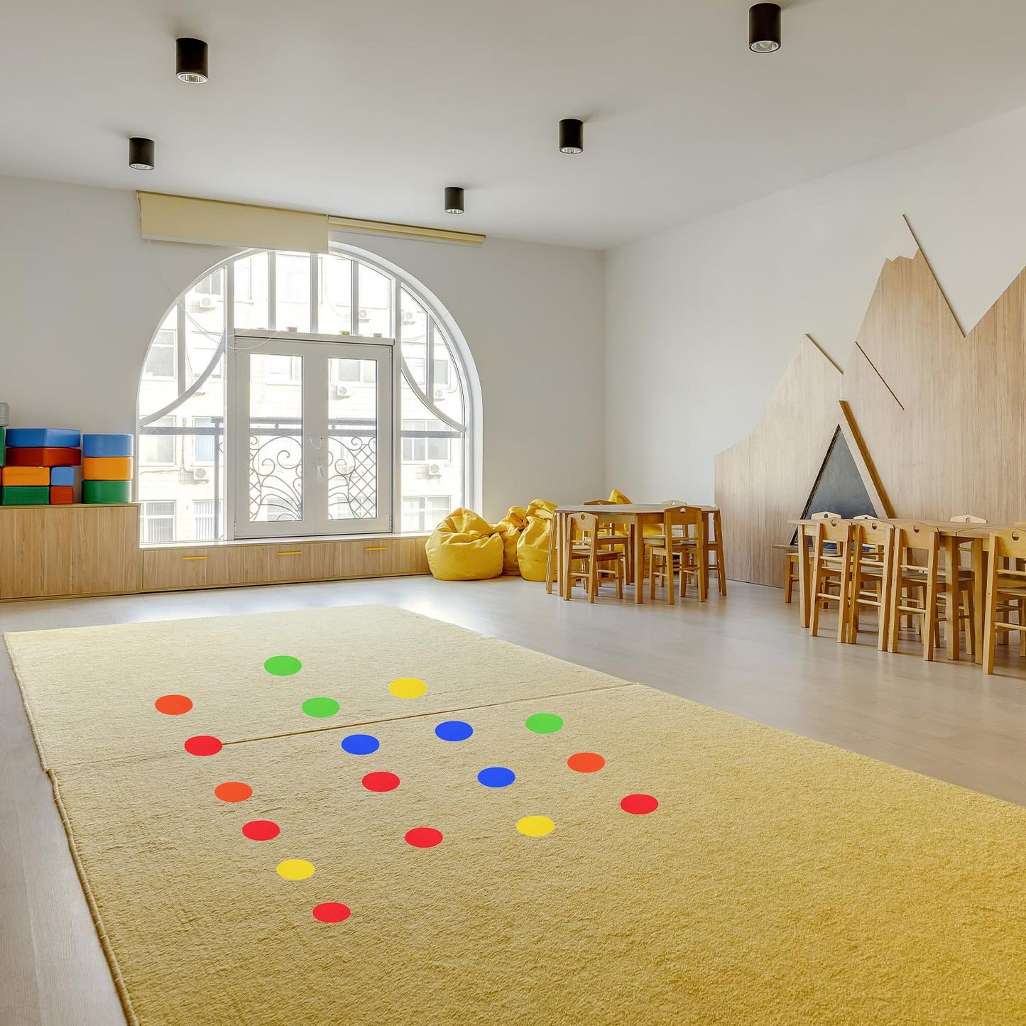 PATIKIL Carpet Marker Spots 2 Inch / 5cm, 48 Pack Round Floor Markers Non Slip Carpet Dots for Classroom Teacher, Orange