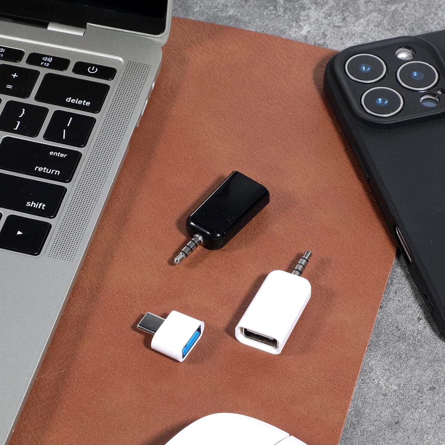 Qulkws 2 3.5mm MP3 Pcs AUX to USB Adapter AUX to Audio Adapter USB A Female to Male Audio Converter Jack Plug for USB