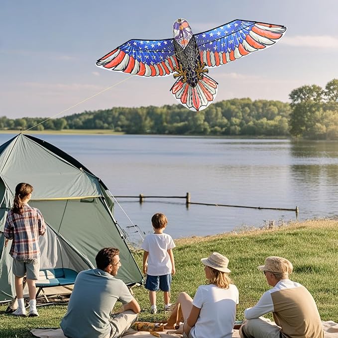 ORGCLDKT- 3D Lifelike Style Bird/Eagle Kite, Super Easy to Fly with, Ideal for Kids, Adults, Girls, Boys. Kites for The Beach, Grassland, Hiking