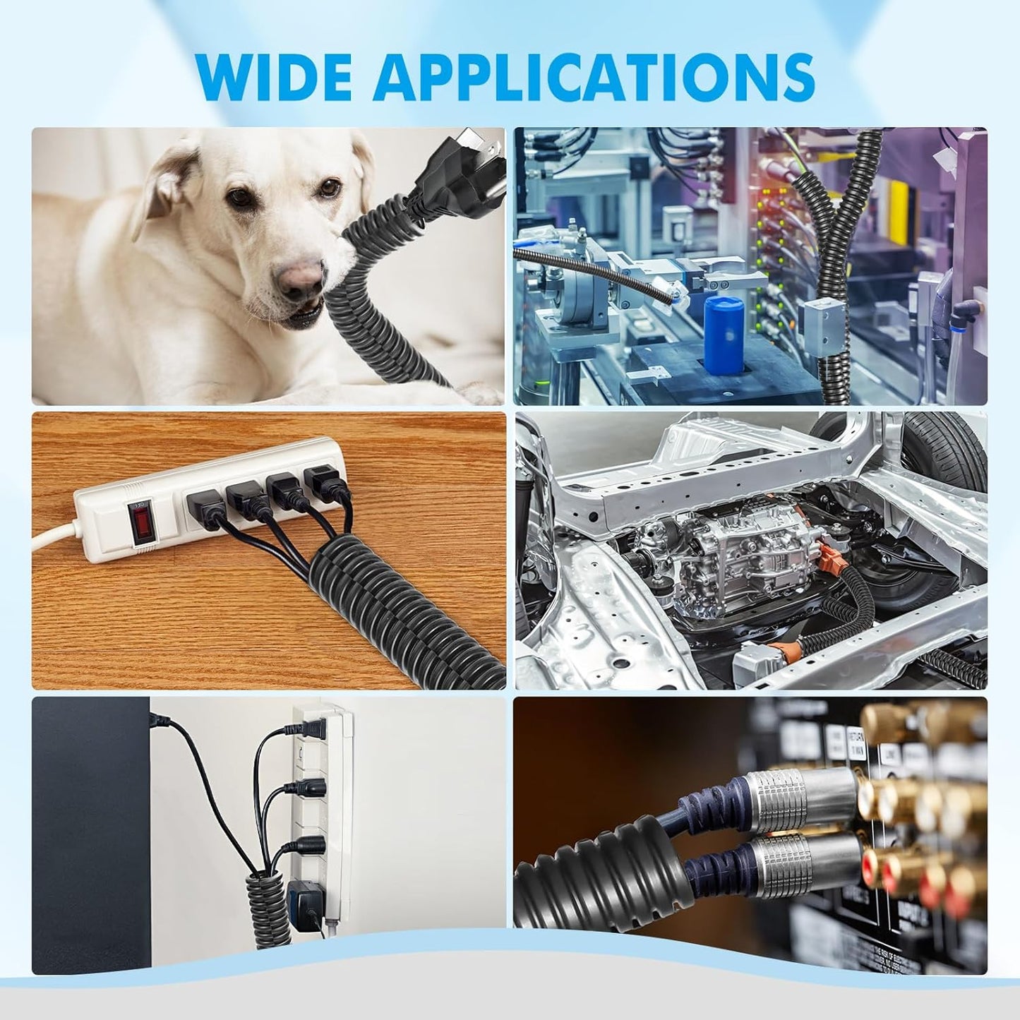 wevsuipo 1/2" 125 Automotive Wire Loom Flame Retardant Split Wire Loom Tubing Assortment Wiring Loom Kit Plastic Cover
