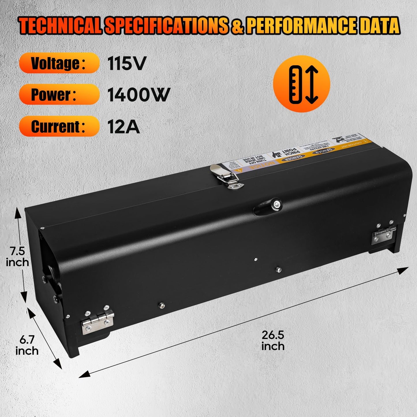 PVC Conduit Heater - 1/2" to 2" PVC Bender Heater Pipe with Temperature Control & Safety Shutoff & Reflective Interior,120V 1400W Fast Heating Bender for 24" Pipe Sections