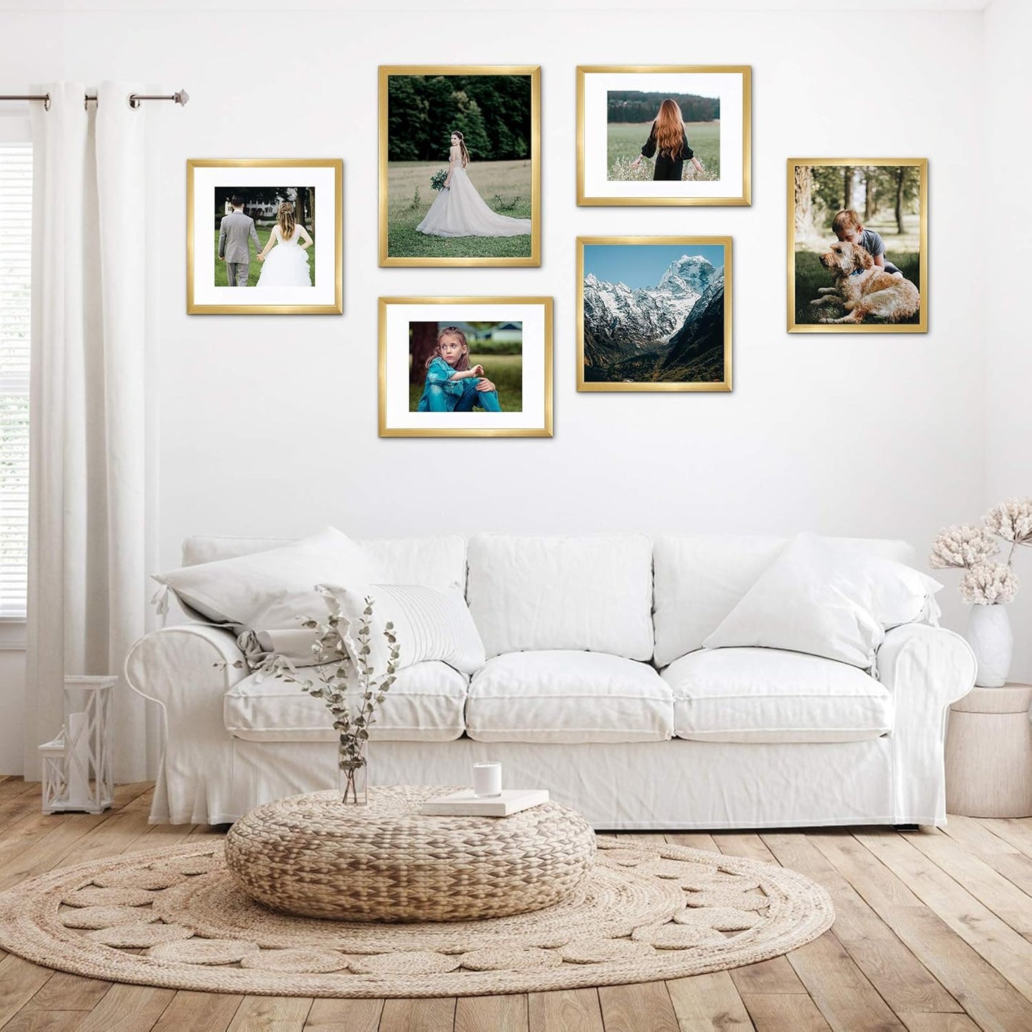 Upsimples 8x10 Picture Frame Set of 5 - Elegant Gold Frames for 5x7 or 8x10 Photos | Perfect Wall Gallery Display
