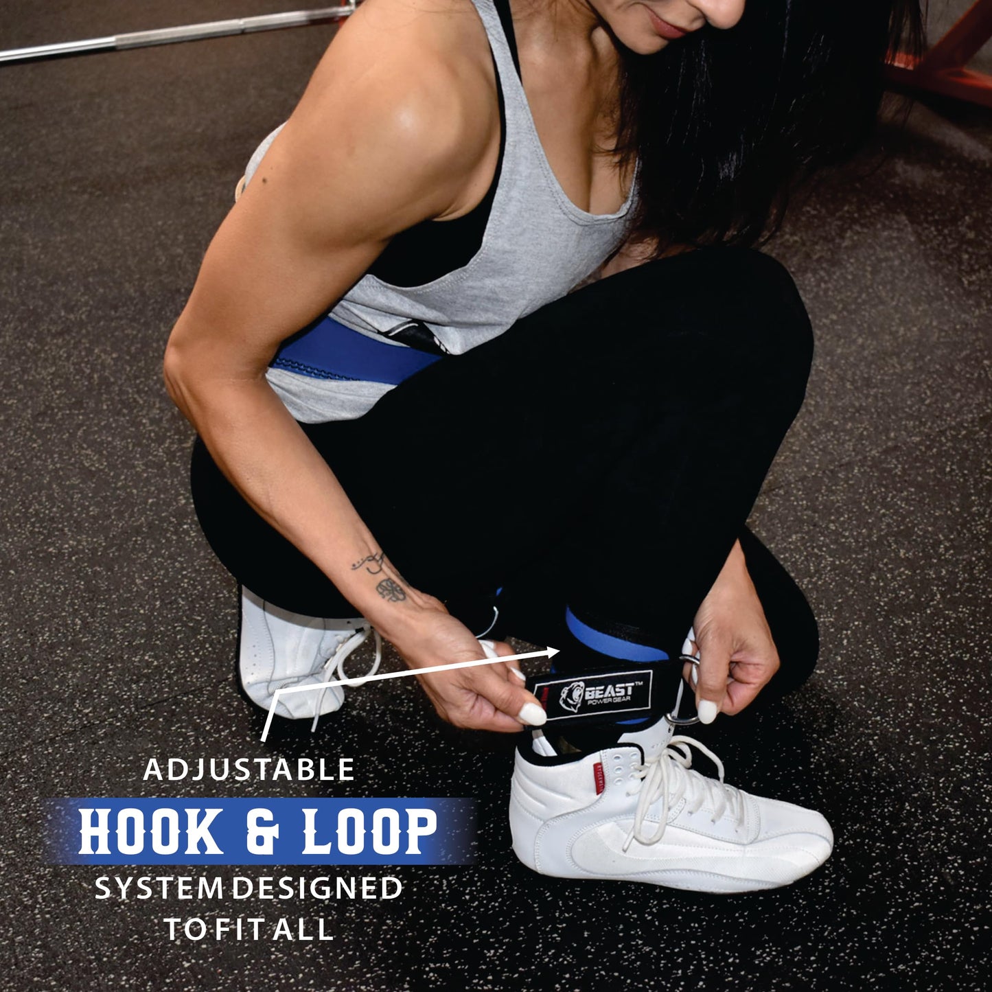 Beastpowergear ankle strap for cable (Blue, Single)