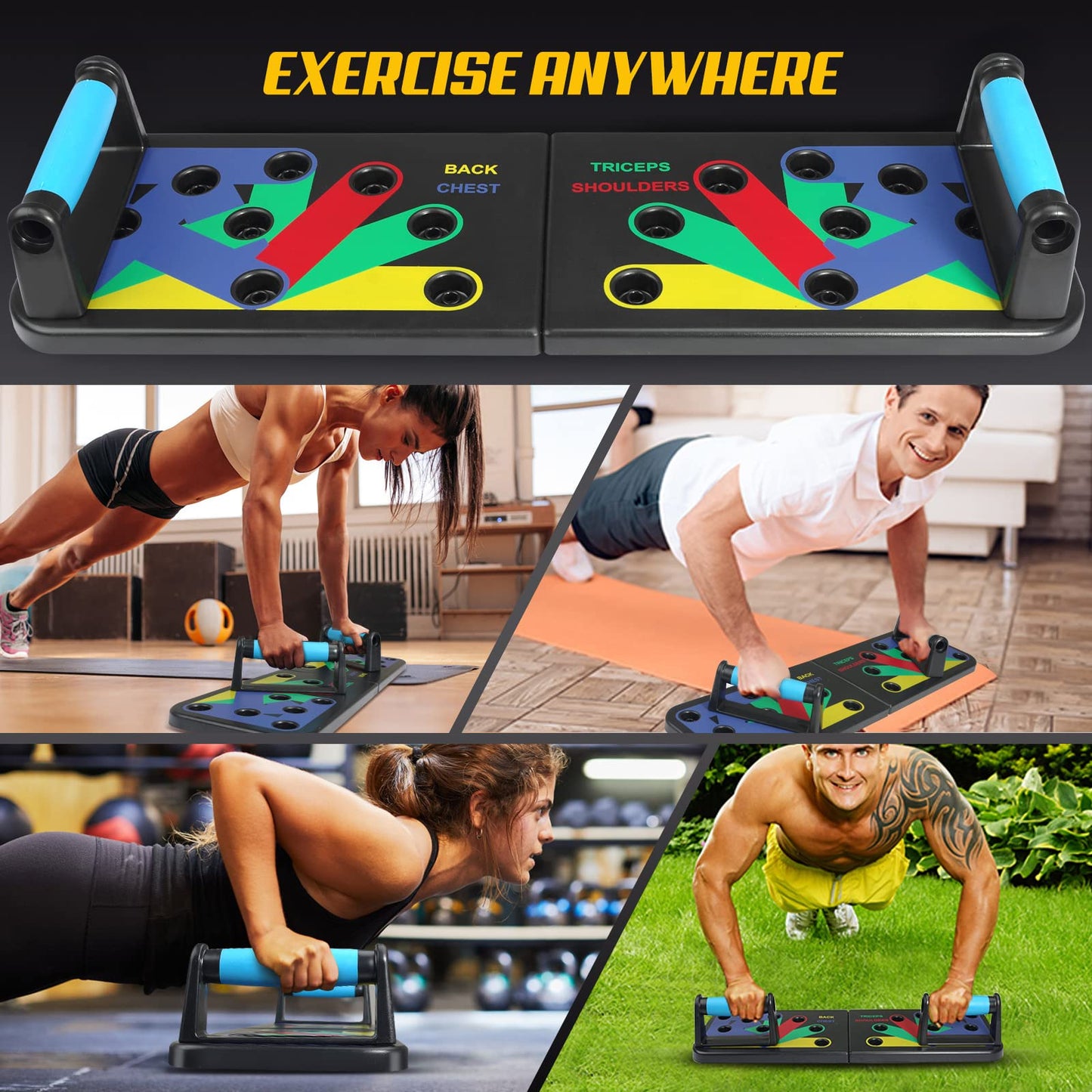 Push Up Board. 28 in 1 Pushups Fitness Stands Push Up Handles for Floor Portable Strength Training Home Gym at Home Workout Equipment for Man and Women