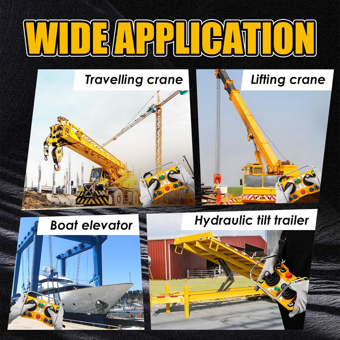 NEWTRY Hoist Crane Remote Control Wireless F24-60 12V Heavy Duty Rocker Type Five-Speed Remote Control Wireless System Industrial Channel Electric Lift Hoist Transmitter Receiver (12V)