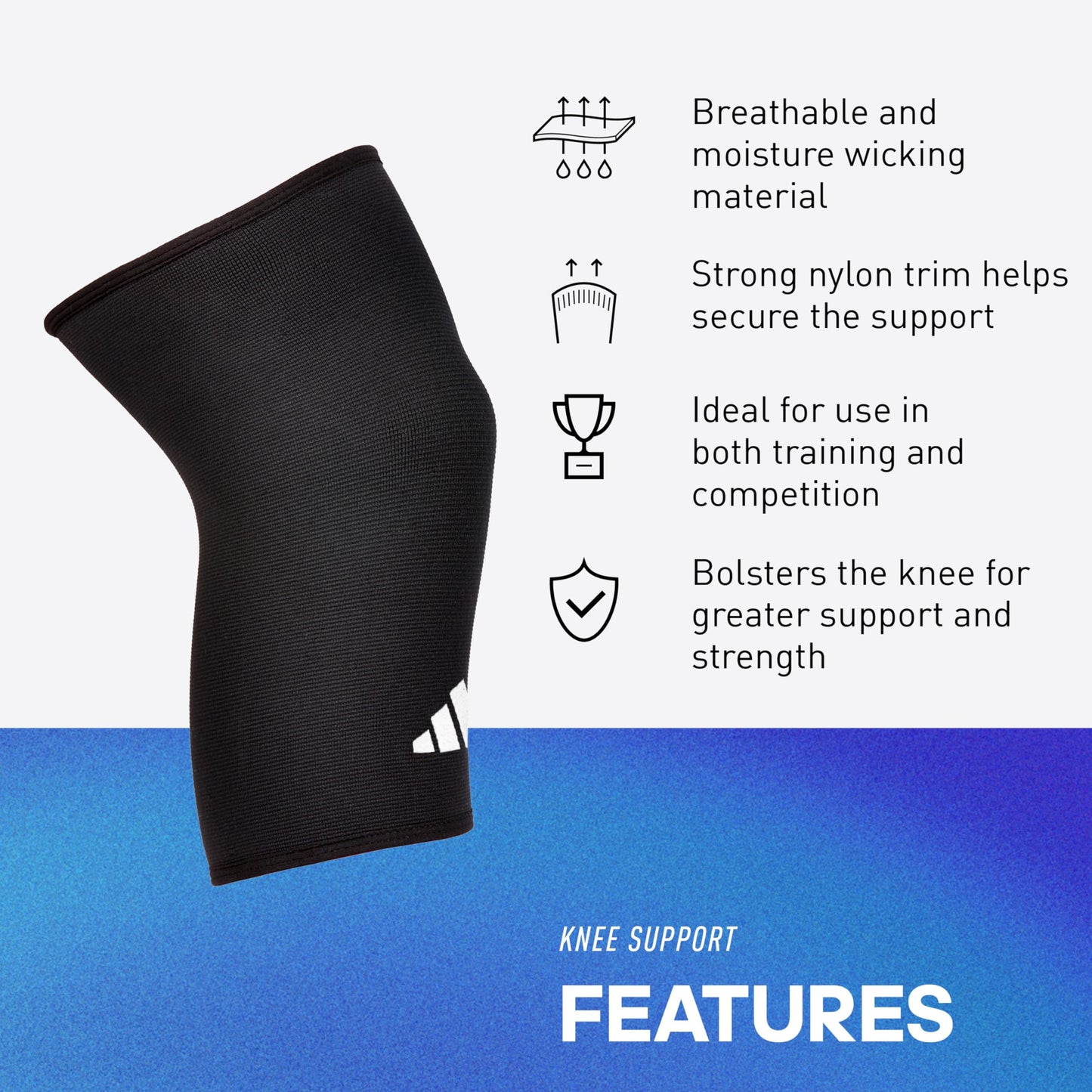adidas Support Knee Sleeve, Ergonomic Knee Compression Sleeve