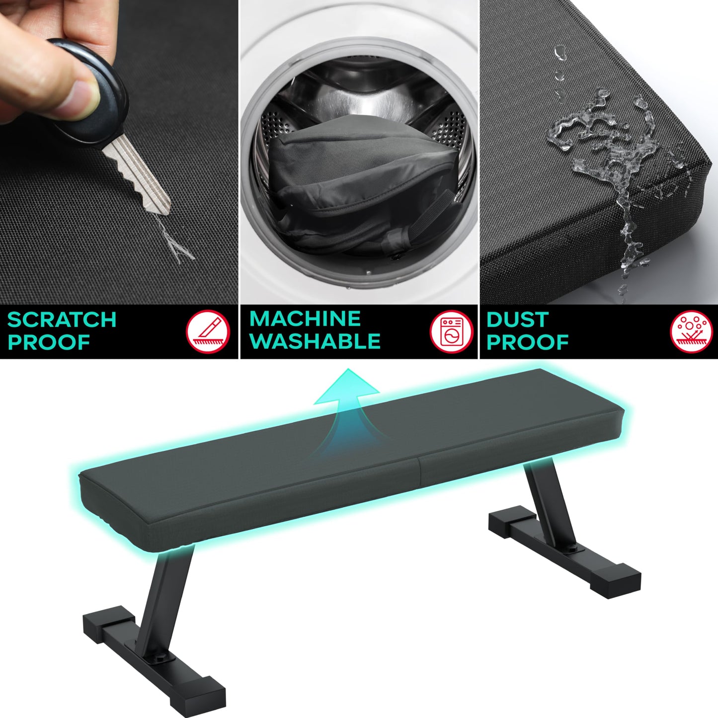 Crostice Weight Bench Cover Compatible with Tonal Accessories, Protective Cover for Workout Bench, Exercise Strength Training Accessories Protector, Scratch-Resistant, Water-Proof, Protect from Pets