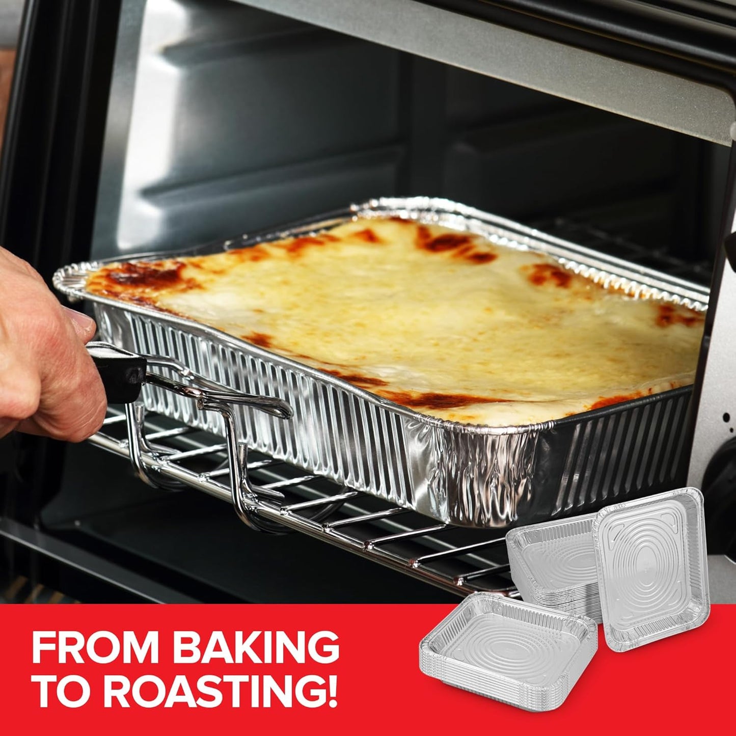 Regine Switzerland Disposable Aluminum Pans - Heavy Duty 9x13 Baking Tins | 30 Pack for Cookies, Brownies & Meals