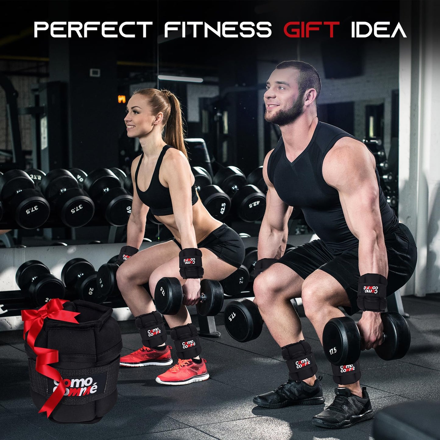 Adjustable Ankle Weights, 5lb 1 Pair Black Strength Training Wrist Leg Arm Weights for Women, Kids and Men, Weighted Ankle Weight Set with Removable Sandbags for for Gym, Fitness Workout, Running, Lifting