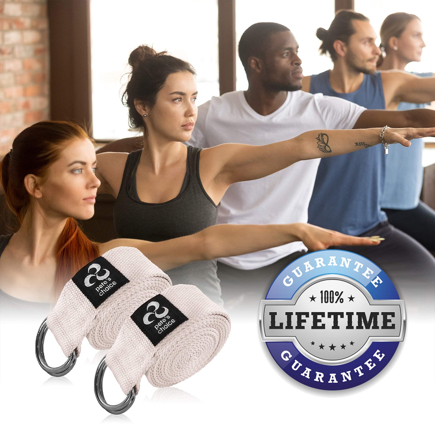 2 Yoga Blocks + 2 Yoga Straps - Starter Kit for Beginners. Great for Home indoor exercises