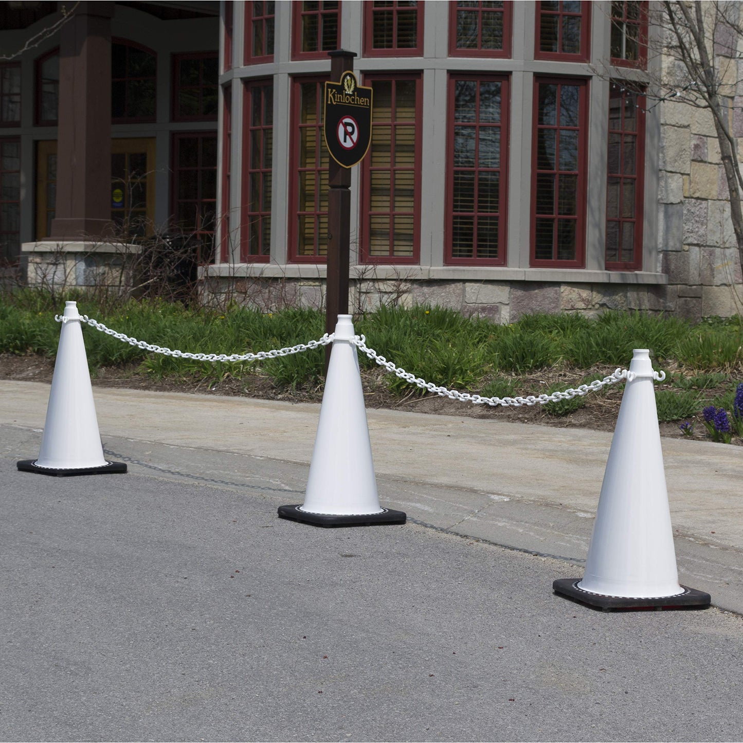 Mr. Chain's JBC Revolution Series Traffic Cones, White, 28-Inch Height, Pack of 6 (97501-6A)