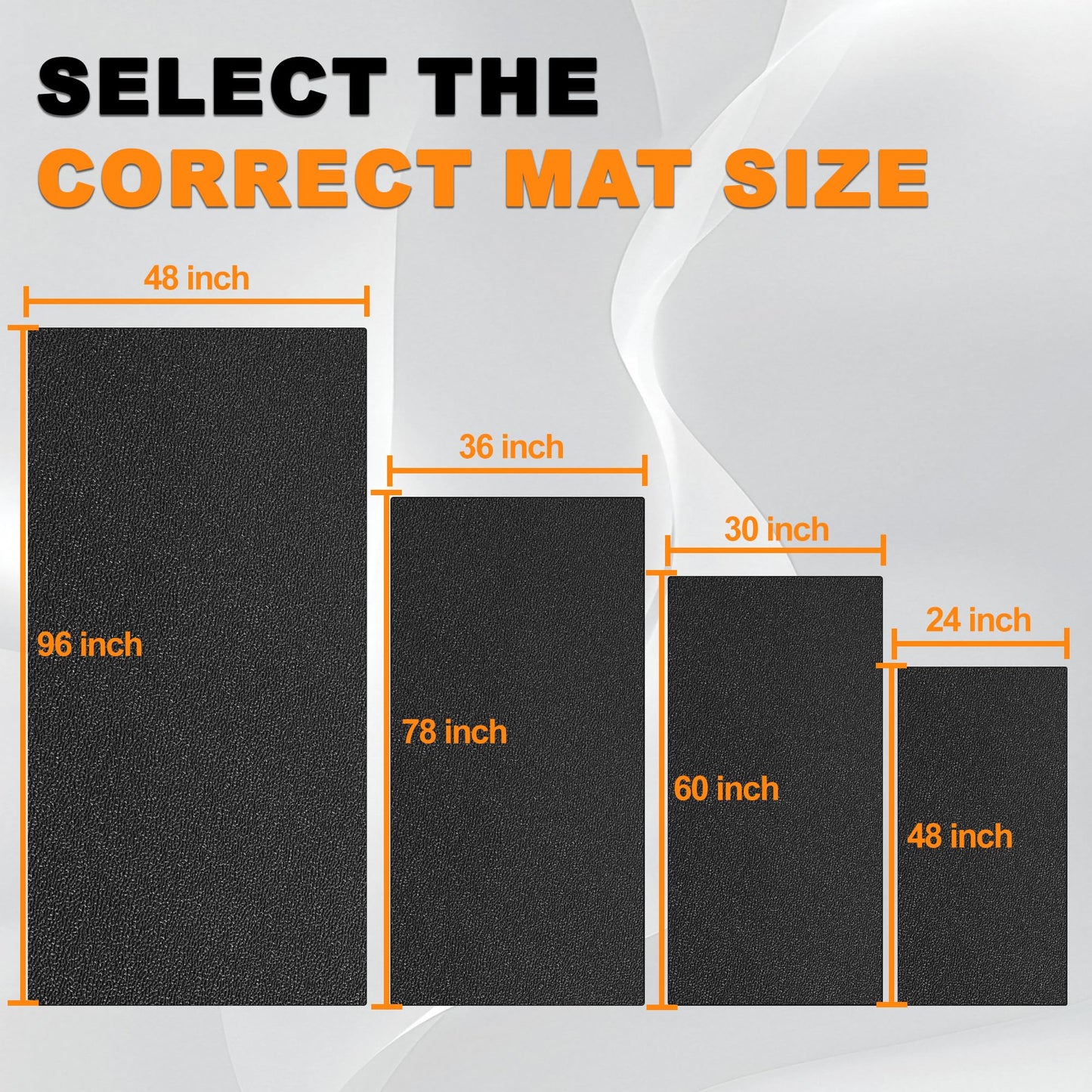 Fitvids Treadmill Mat for Floor Protection β 1/4" Thick Heavy Duty Non-Slip Gym Mats β 78" Lx36 W β Black
