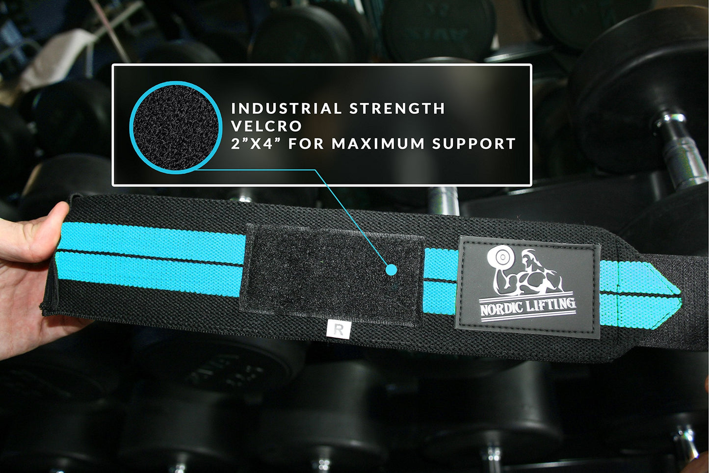 Nordic Lifting Wrist Wraps (2 Pairs) – Adjustable Wrist Wraps with Thumb Loop for Weightlifting, CrossFit & Powerlifting – Gym Essentials Support for Men & Women, Aqua Blue/Aqua Green