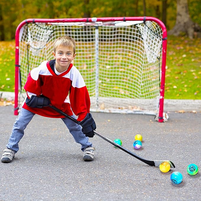Outdoor Street Hockey Balls, 6 Pack | Official Size & Weight | High Density, Minimal Bounce for Improved Gameplay | Ideal for Roller or Street Hockey Above 32F