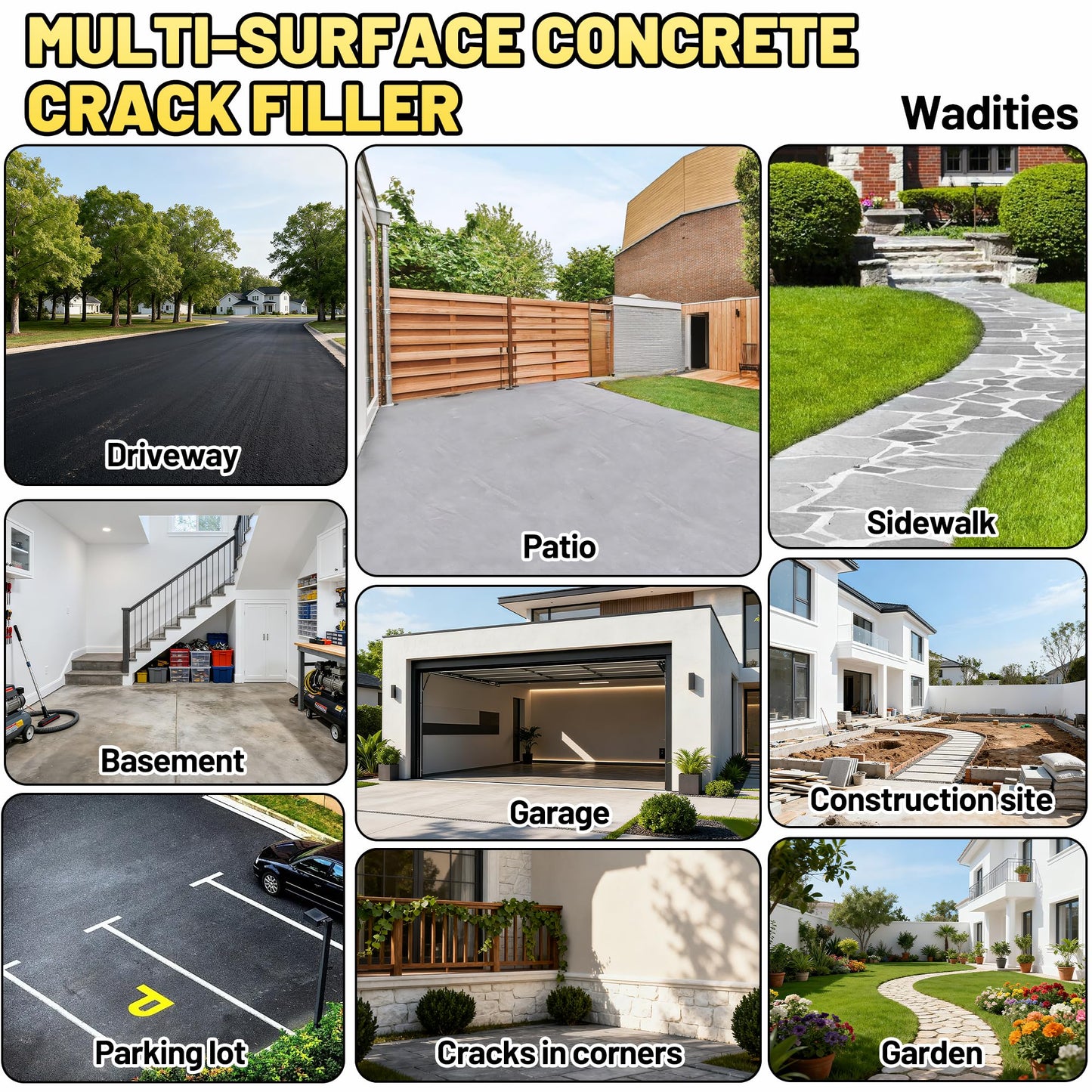 Concrete Crack Filler, 2.65LB High Elasticity Self Leveling Cement Crack Filler, Slab Concrete Waterproof Repair Sealant for Driveway, Walkway, Patio, Joint, Outdoor Quick Drying Sealer - Grey