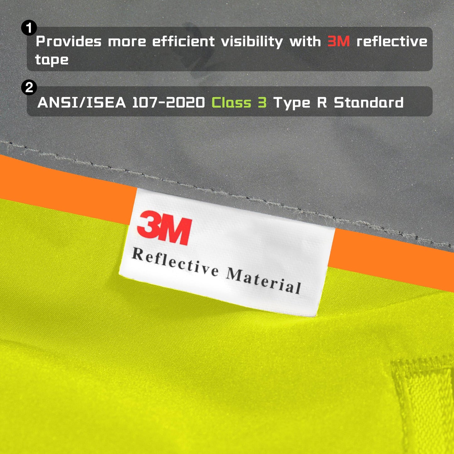 SKSAFETY Professional Level Heated Safety Bomber Jacket, Class 3 Hi-Vis Waterproof Coat, 3M Reflective Tape, Work Construction Coats for Cold Weather