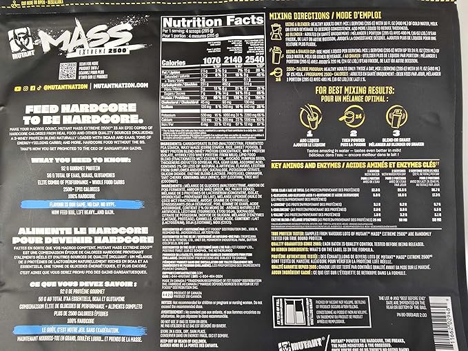 Mutant Mass Extreme Gainer ??Whey Protein Powder ??Build Muscle Size and Strength ??High Density Clean Calories (Vanilla Ice Cream, 6 lbs)