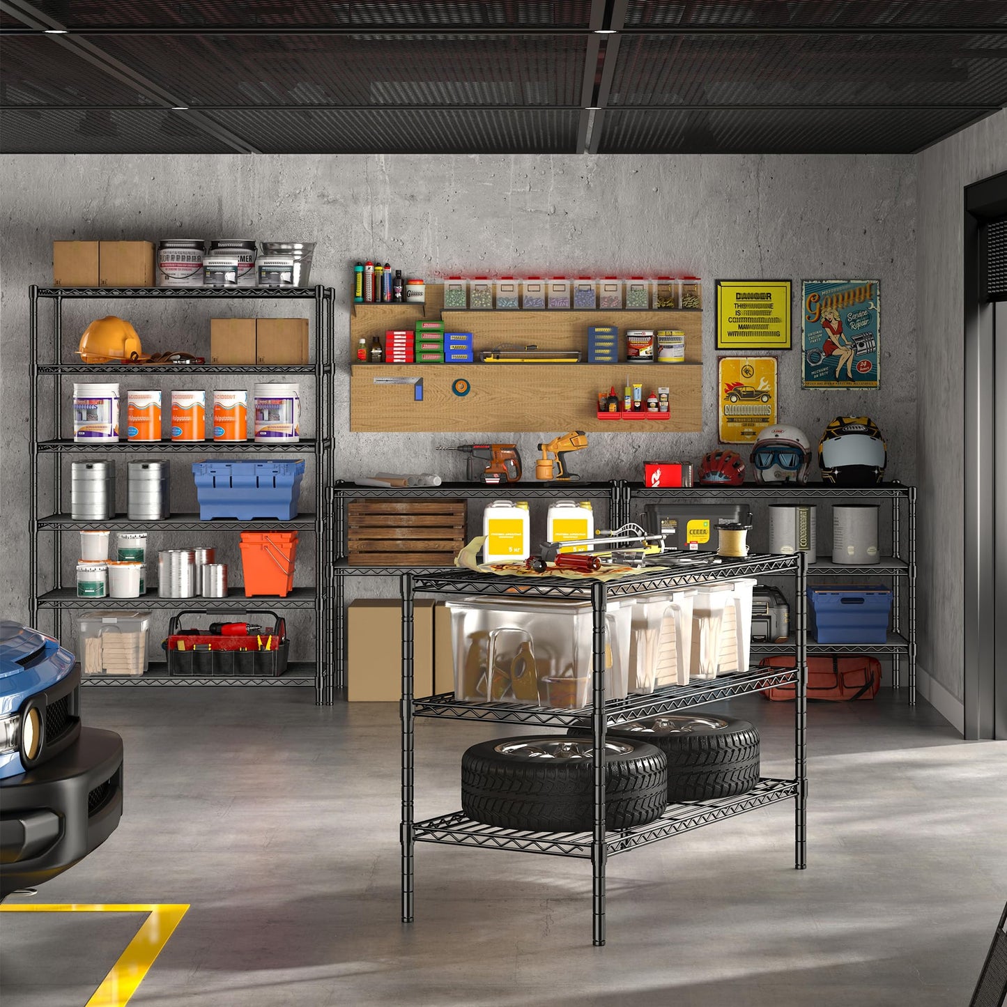 DurayLoly Storage Shelves Metal Shelving Unit 6Tier Wire Shelving Rack 1200LBS Heavy Duty, Adjustable Pantry Shelves, Metal Shelf for Kitchen,Garage Shelving,Closet Shelves,75" Hx 36" Wx 18" D