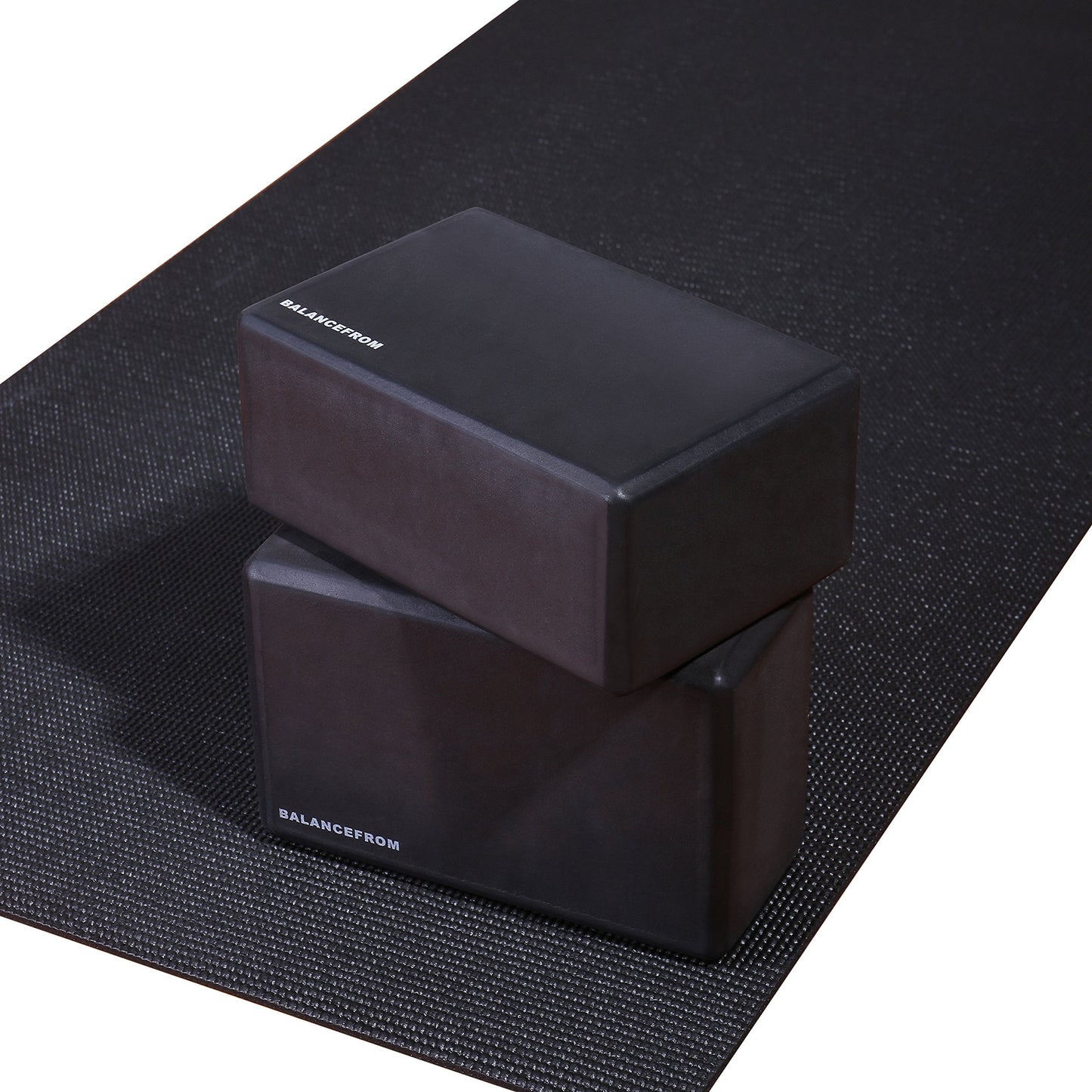 Fitvids Set of 2 High Density Yoga Blocks, 9"x6"x4" Each, Pair (Black)