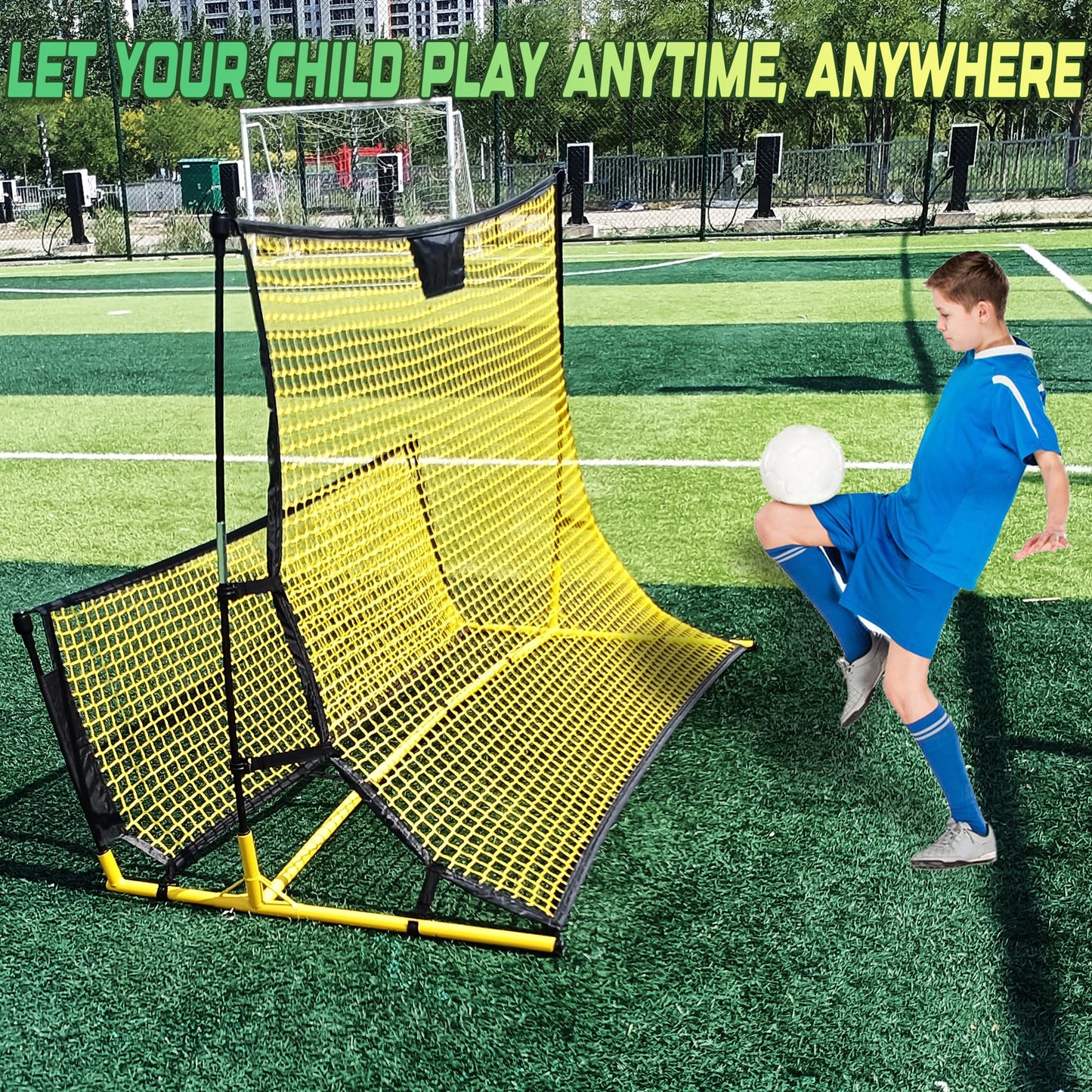 PreGymnastic Portable Soccer Rebounder with Carrying Bag, Dual-Sided Rebounder for Solo Passing, Receiving, Trapping Practice - Large & Small Rebound Net, Weather Resistant