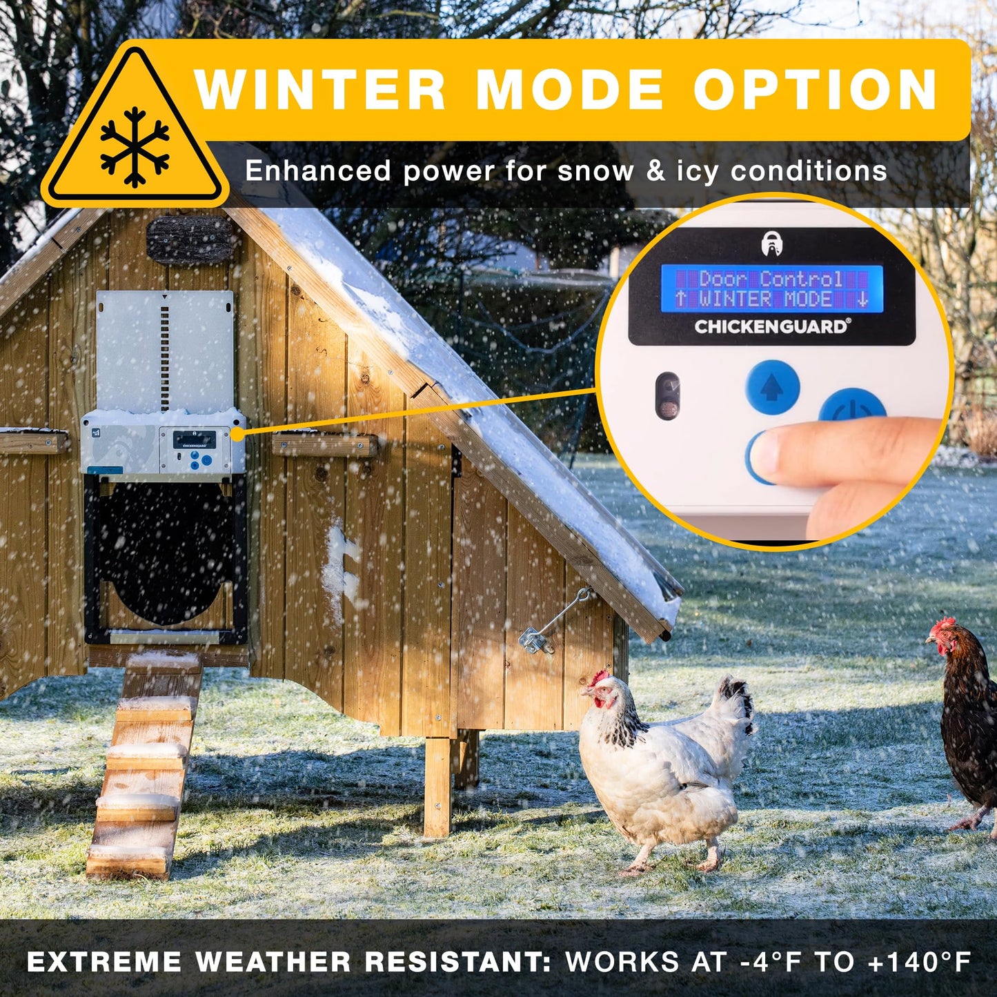 Automatic Chicken Coop Door Opener, ChickenGuard One in All 4 Colours, Timer/Light Sensing, Winter Mode, Auto-Stop & Predator Proof, 3 Power Options, Solar, Battery or Electric (Gray + Batteries)