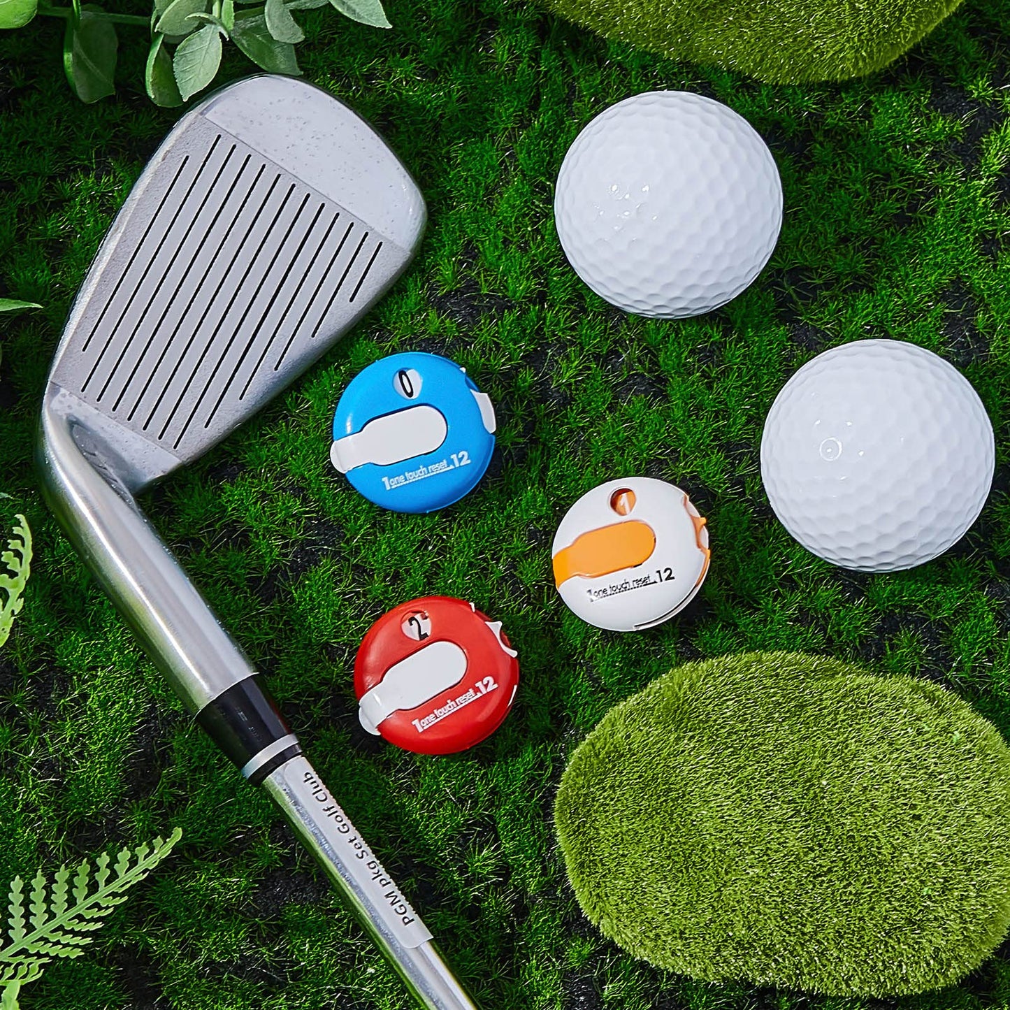 Fiada 3 Pcs 1.2 Inch Golf Score Counter for Women Mini Golf Stroke Counter Scoring Keeper up to 12 Shot to Scorekeeper Glove in(Orange, Red, Blue)