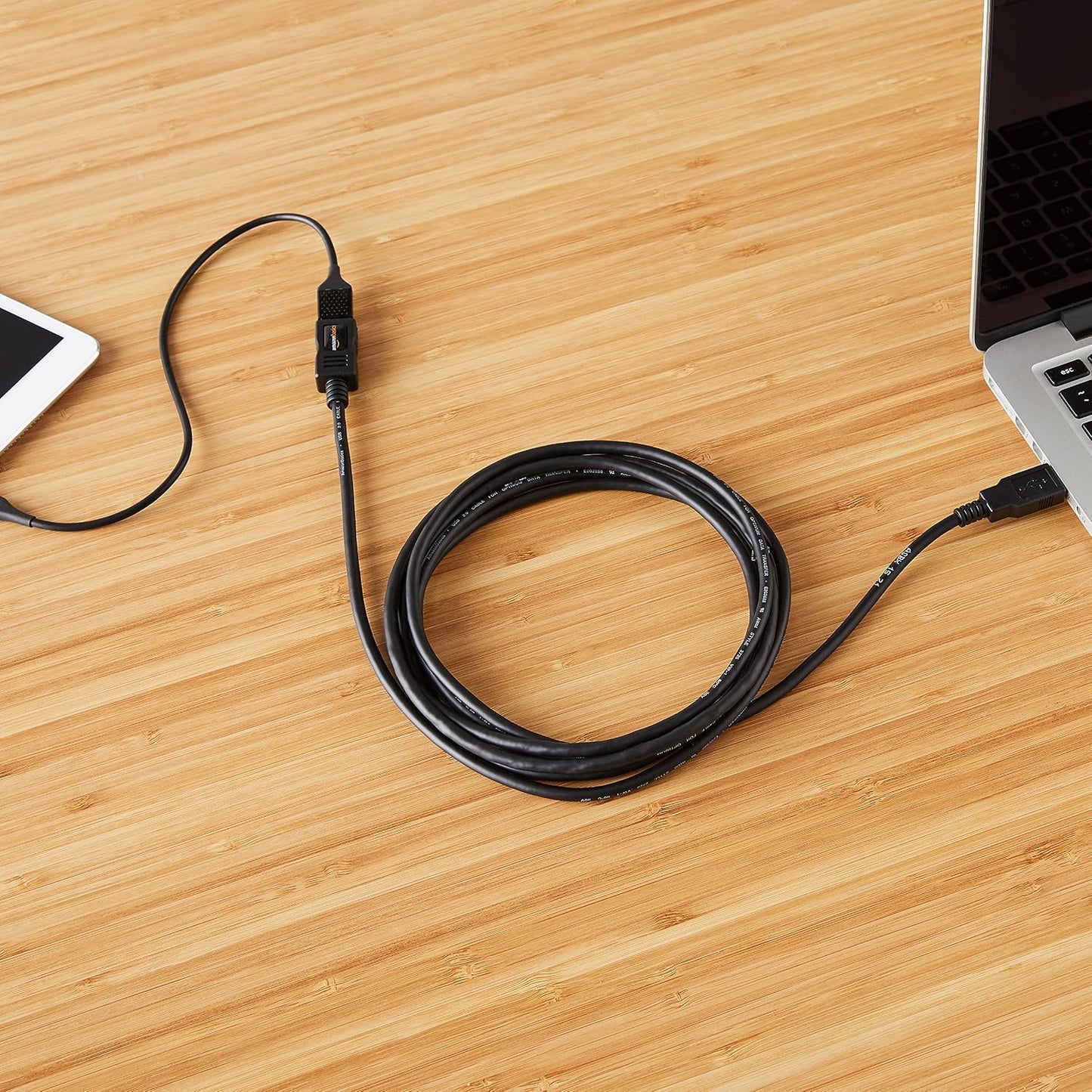 2.0 480Mbps 6.5 Amazon Basics USB-A Extension Cable, Male to Female, Transfer Speed, Foot, Black