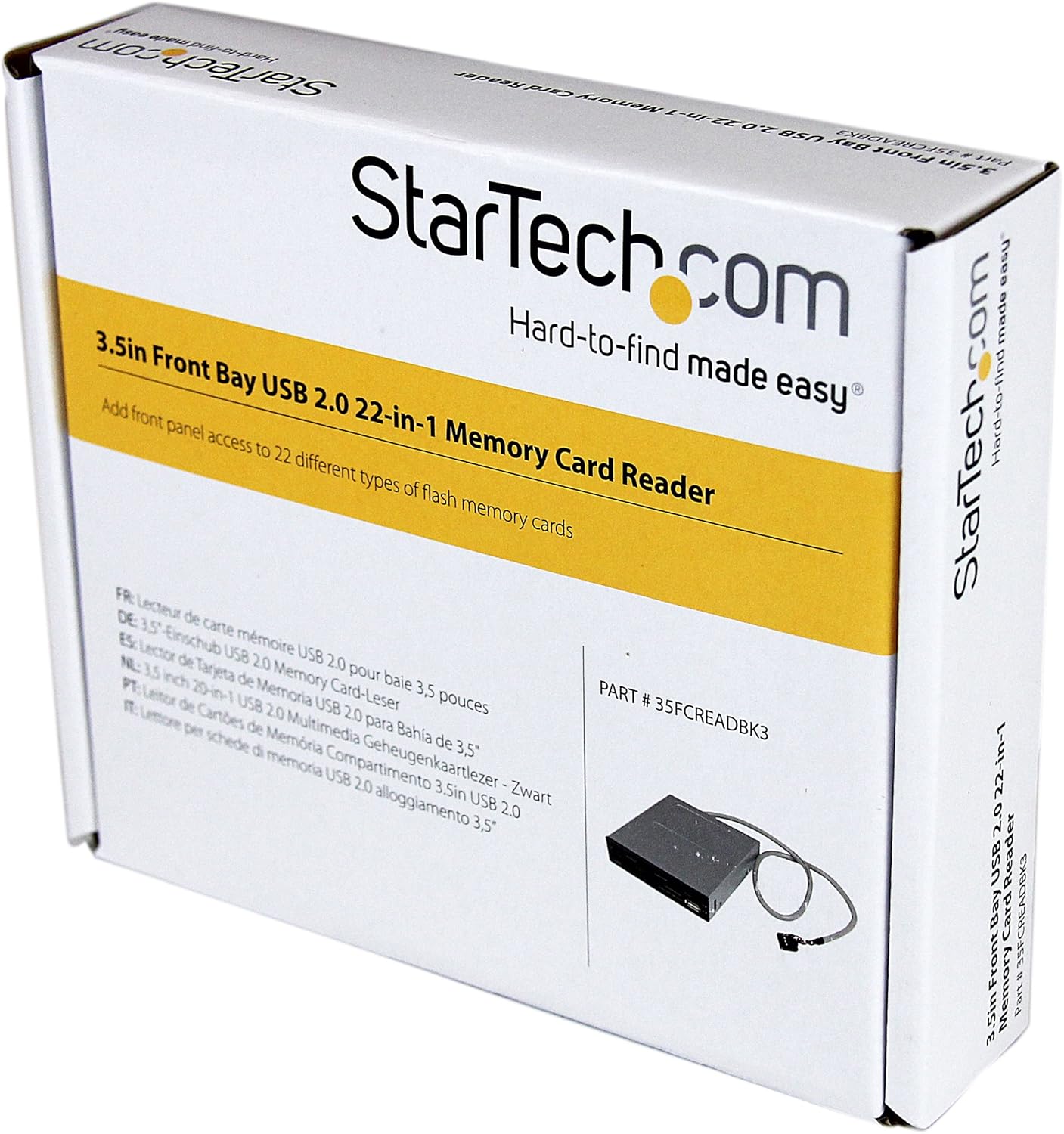 StarTech.com 3.5in 22-in-1 2.0 CF/SD/MMC/MS/xD (35FCREADBK3) Front Bay USB Internal Multi Media Memory Card Reader