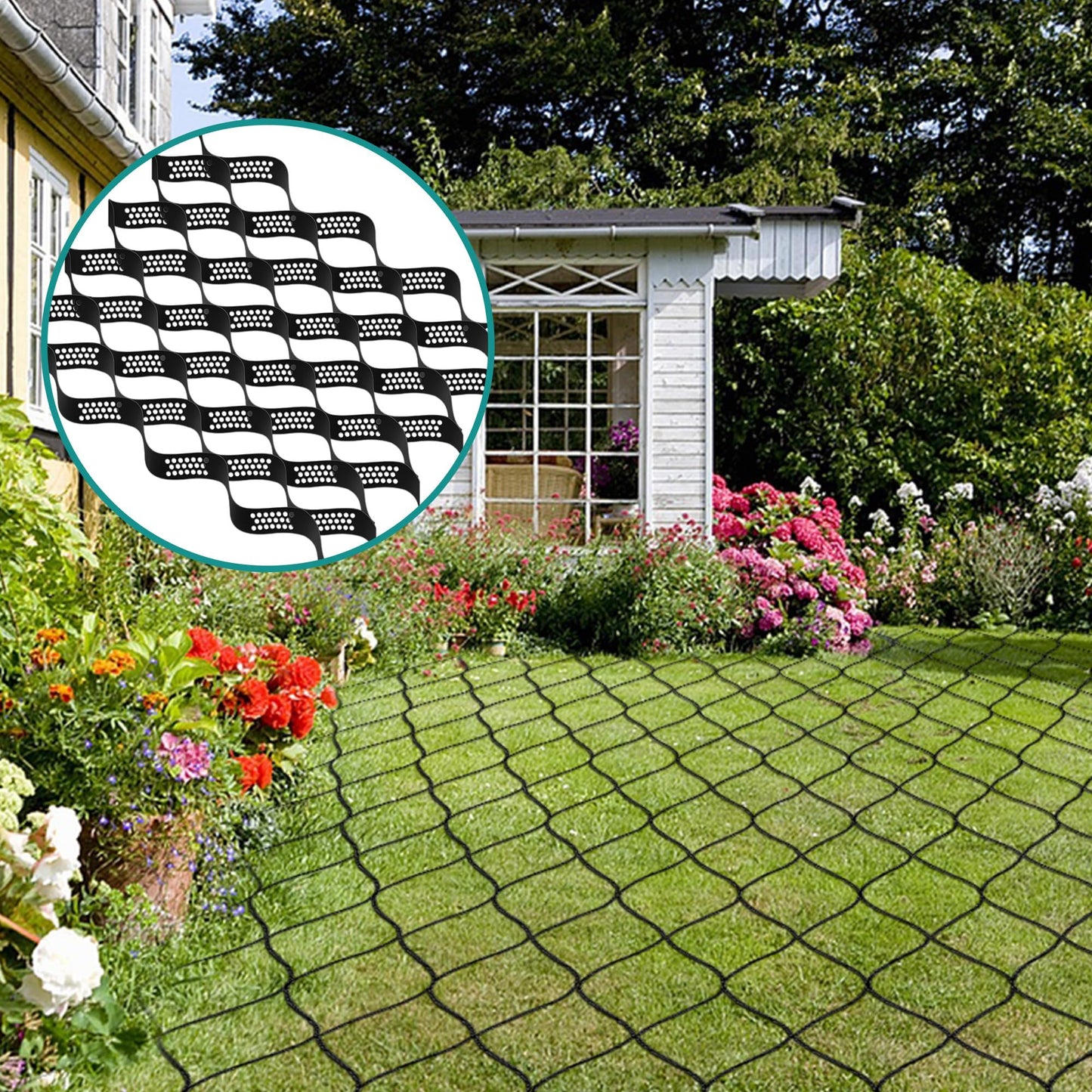 16.4 x 9.8 Ft 160 Sq ft Gravel Ground Grid, 2 Inch Depth Geo Grid Driveway Stabilization Grids, Gravel Geocell Retainer Grid for Garden Landscaping Parking Lots Driveways Slopes