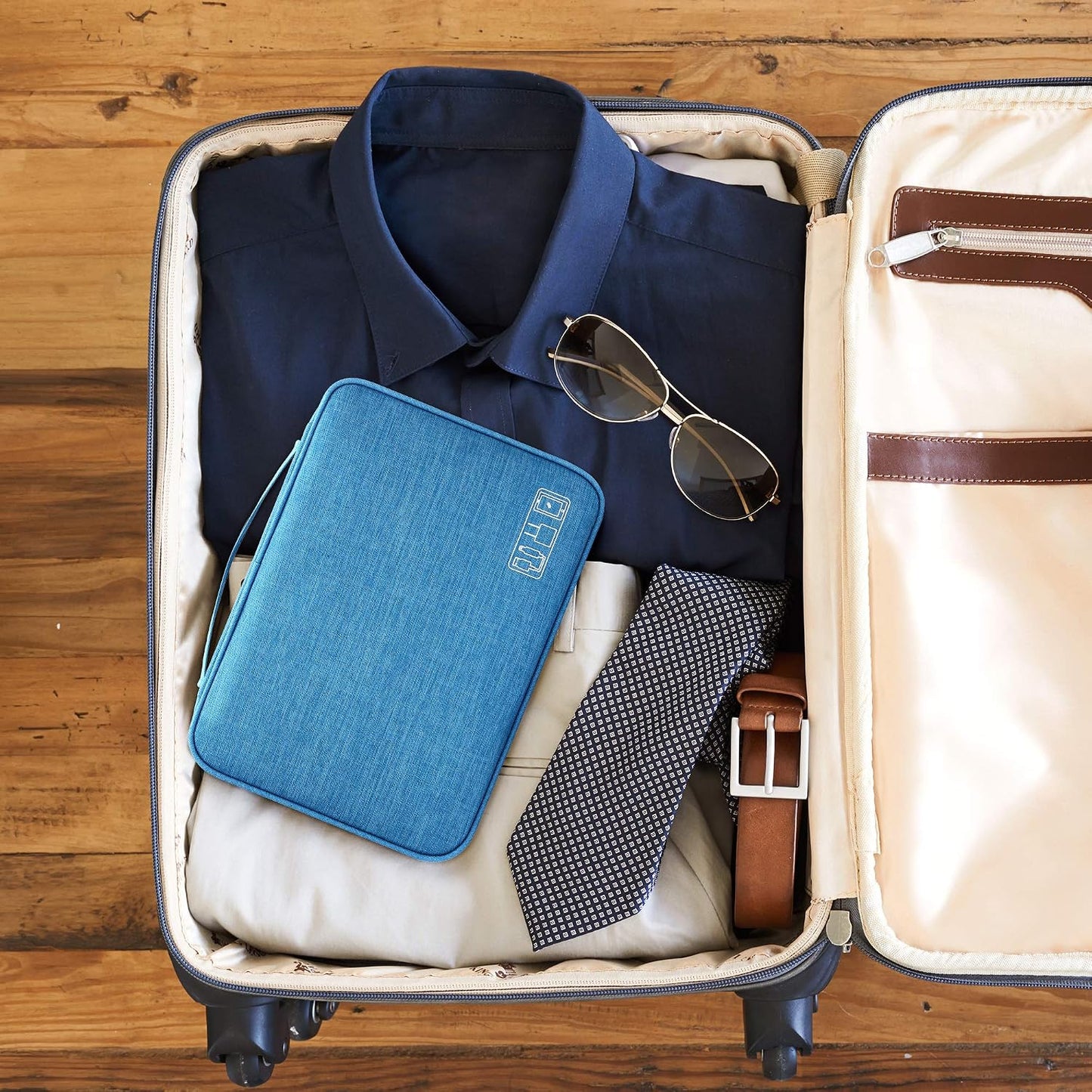 SELLYFELLY Electronic Bag Travel Cable Accessories Bag Waterproof Double Layer Electronics Organizer Portable Storage