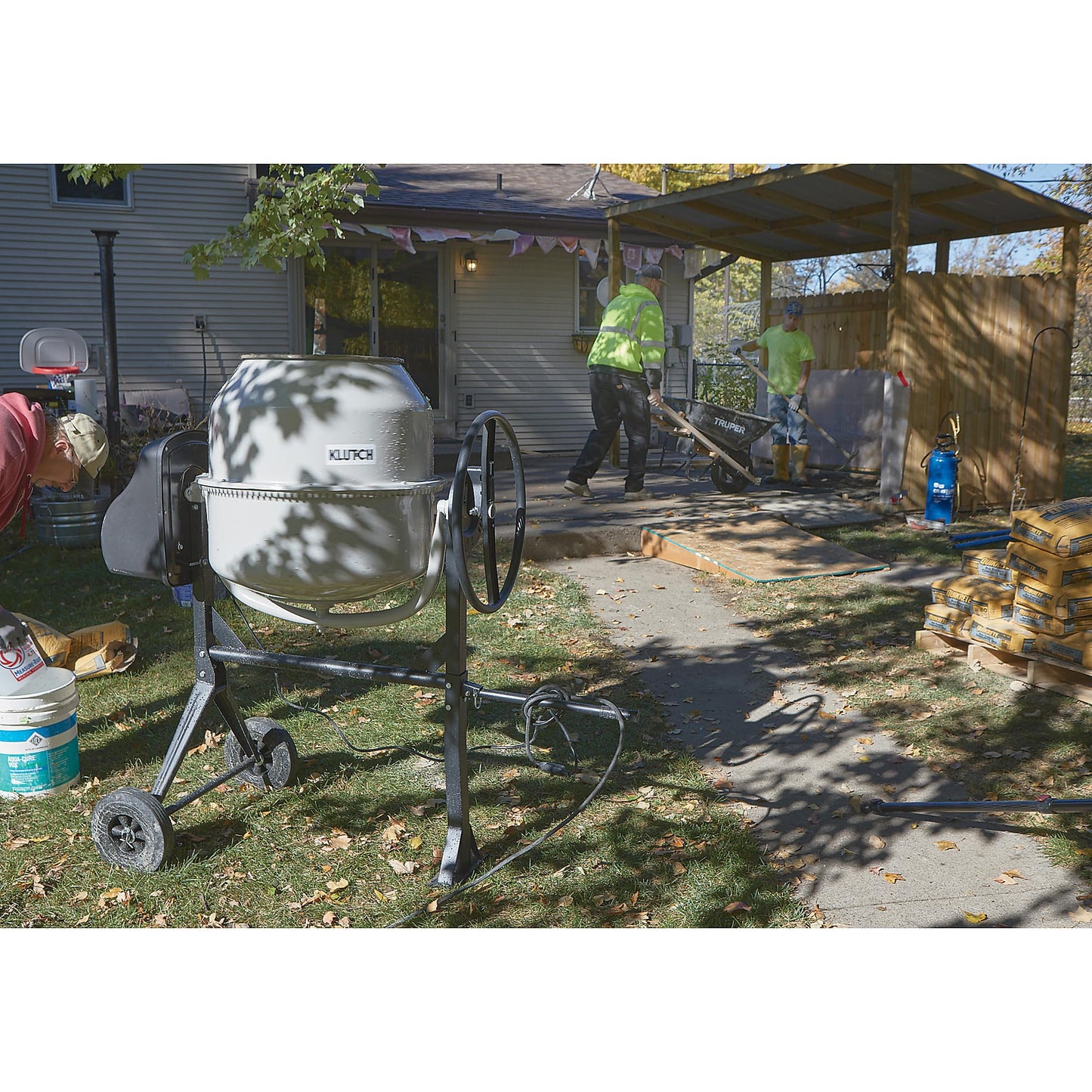 Klutch Electric Cement Mixer, 6.35 Cu. Ft. Drum
