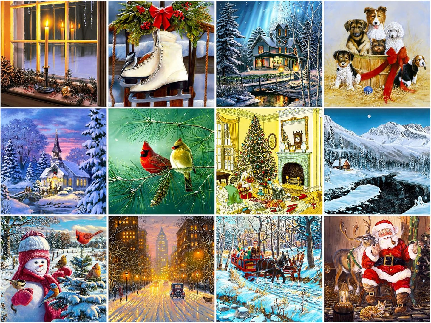 Unique Jigsaw Puzzle Advent Calendar 2025 - 12 Festive 100-Piece Puzzles for Family Fun