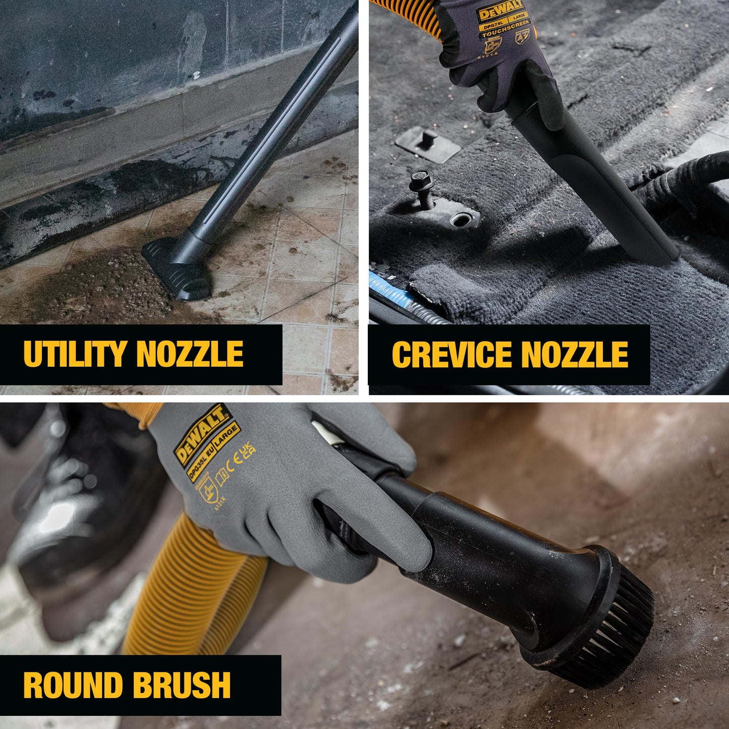 DEWALT 6-Gallon STEALTHSONIC Ultra Quiet Poly Shop Vacuum Wet and Dry with 6 Dust Bags, 5 Peak HP Noise Reduction Wet/Dry Vac for Jobsite, Workshop, and Garage, DXV06P-QTB