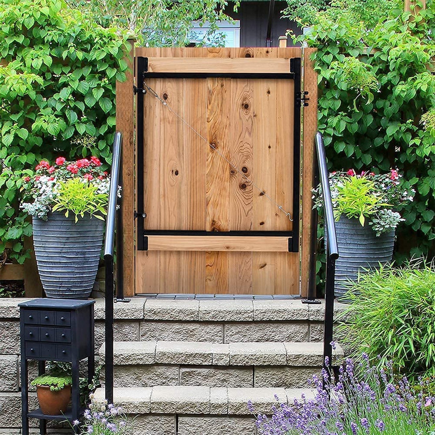 Adjust-A-Gate® AG72LTP-ZR0110 Medium - Wide Corrosion Resisting Steel Full-Frame Anti-Sag Fence Gate Kit – Fits Openings of 36" - 72"