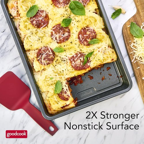 GoodCook PRO Nonstick Oblong Baking Pan - Scratch-Resistant Carbon Steel, 9 x 13-Inch, Gray