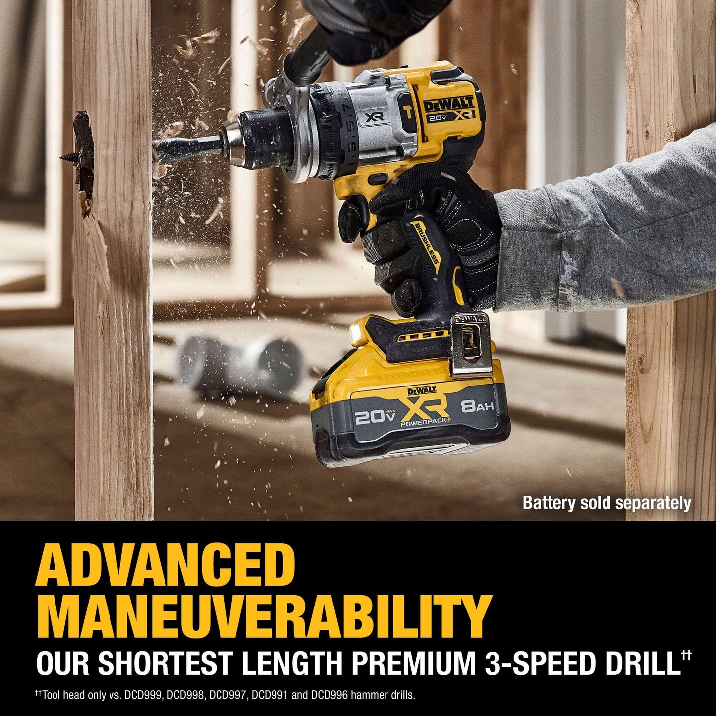 DEWALT 20V MAX XR 1/2 Inch Brushless Cordless Hammer Drill, Battery Not Included (DCD1007B)