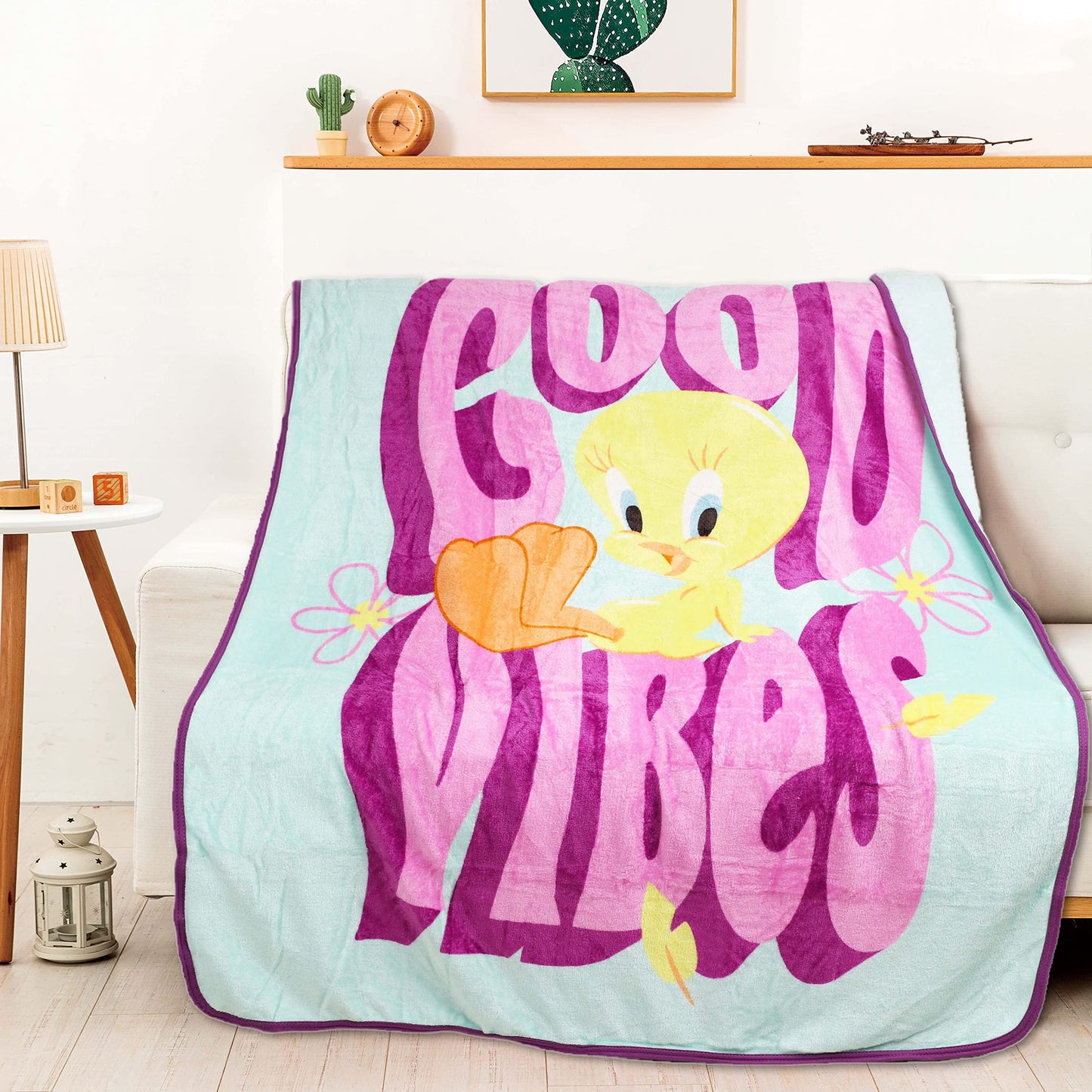 Northwest Looney Tunes Silk Touch Throw Blanket, 46" x 60", Good Vibes