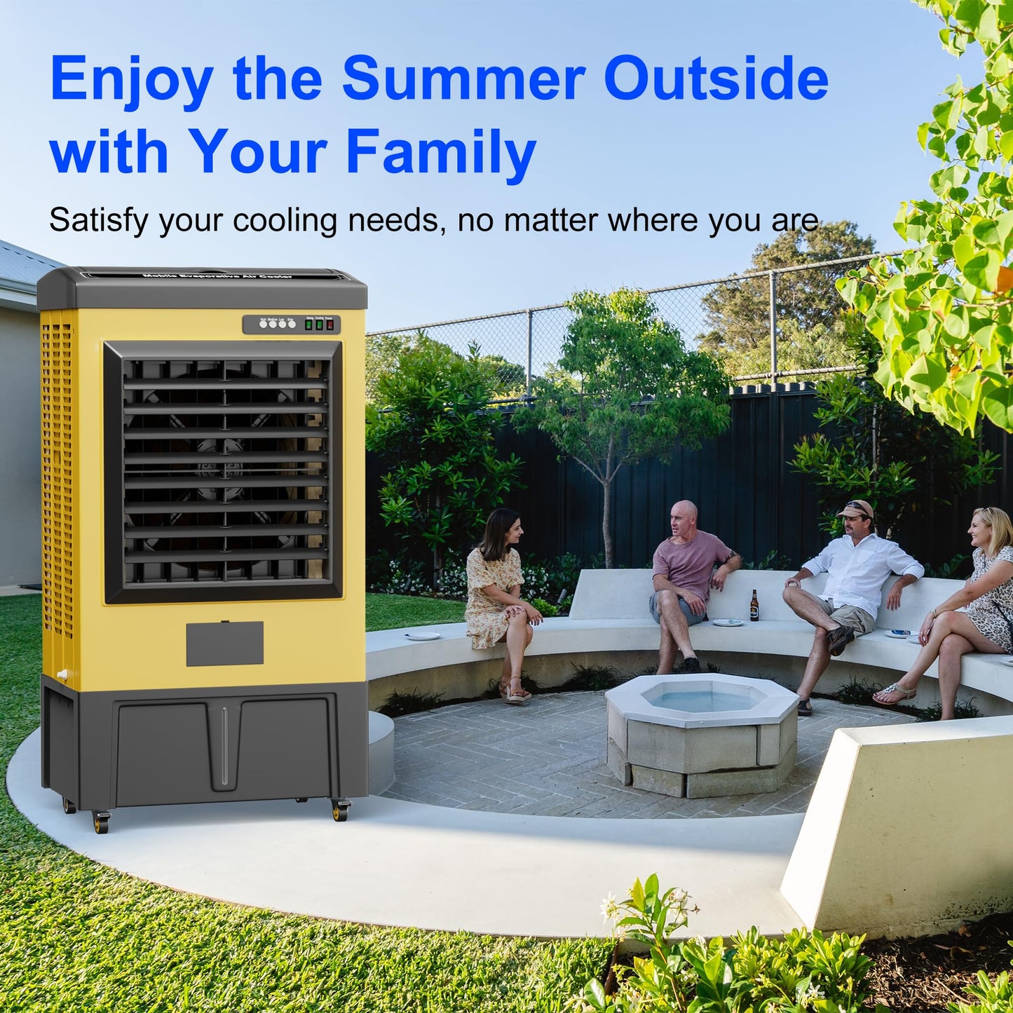 MEPTY 8979CFM Portable Swamp Cooler, Evaporative Air Cooler with 36 Gal Water Tank, Continuous Auto Fill, 3 Speeds, 120°Oscillation, Industrial Outdoor Swamp Coolers for Patios, Garage