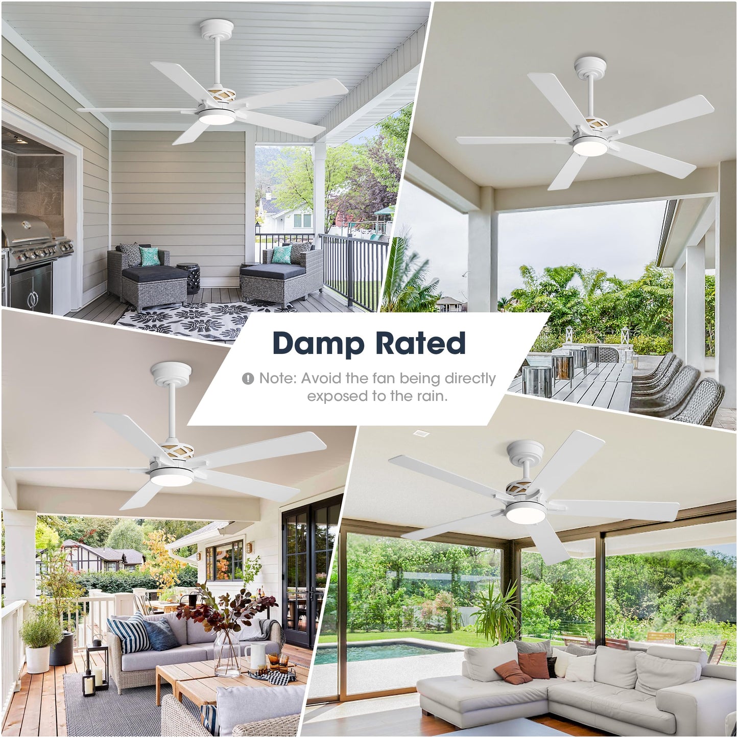 WINGBO 52" Smart Ceiling Fan with Lights, White/Oak Blades, 6 Speeds Reversible DC Motor, Works with Alexa and Google Assistant, 3CCT Dimmable LED Ceiling Fan for Bedroom Living Room, White Finish